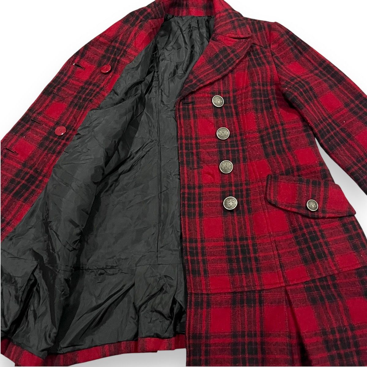 If Six Was Nine × Japanese Brand × Le Grande Bleu (L.G.B.) 🇯🇵 JAPANESE BRAND TARTAN WOOL PEACOAT Size L / US 10 / IT 46 - 8 Thumbnail