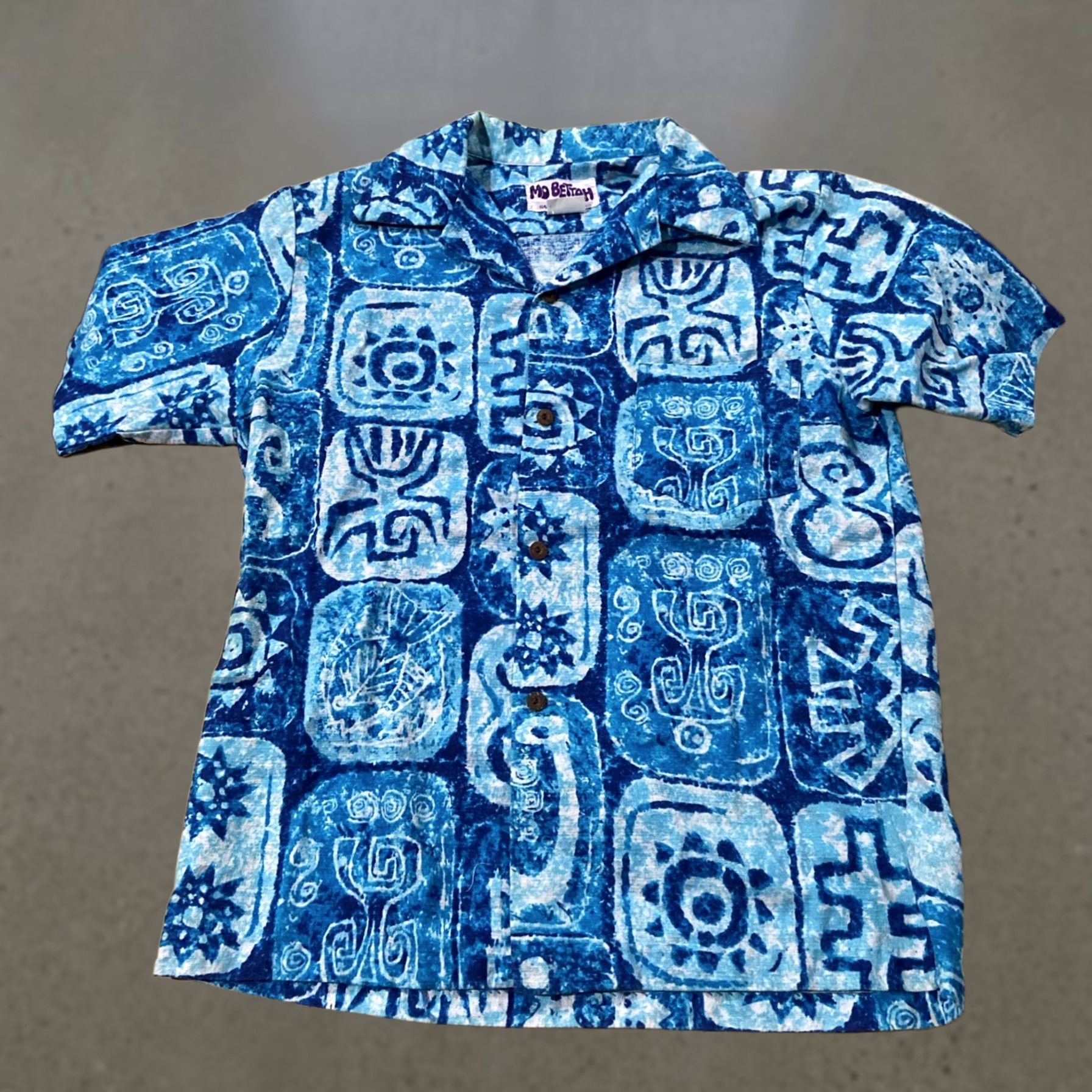 Vintage VINTAGE Mo Bettah Hawaii Button-Up Shirt Short Sleeve Floral Hawaiian Blue M Mens Size US M / EU 48-50 / 2 - 1 Thumbnail