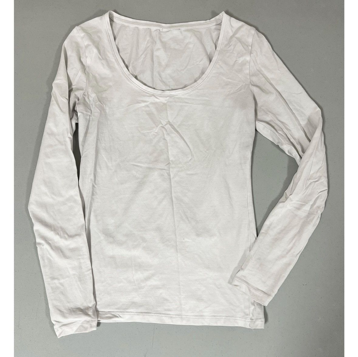Vintage White Solid Long Sleeve Tee T-Shirt Top Blouse Size S 🤍 #top Size S / US 4 / IT 40 - 2 Thumbnail