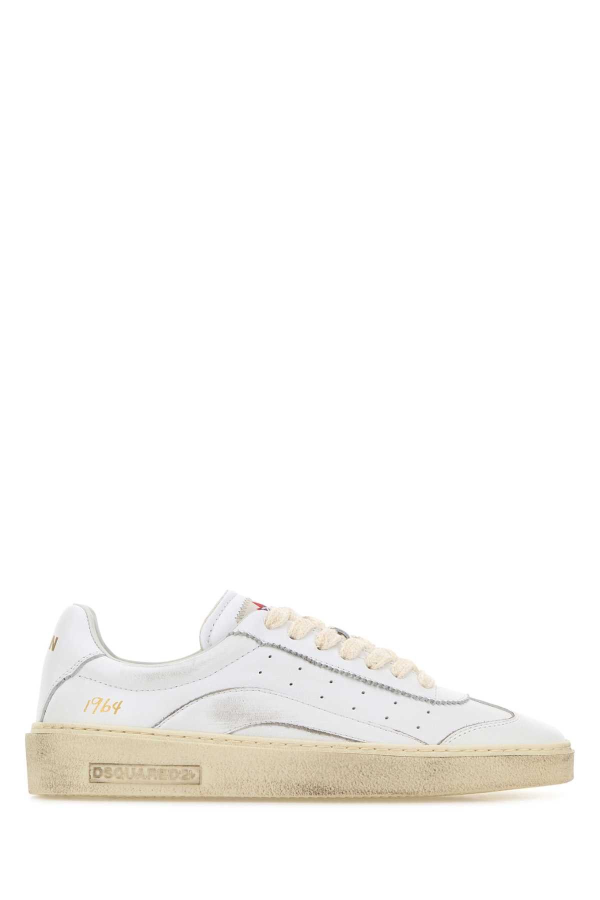 Dsquared2 White Leather Rider Sneakers Size US 11 / IT 41 - 1 Thumbnail