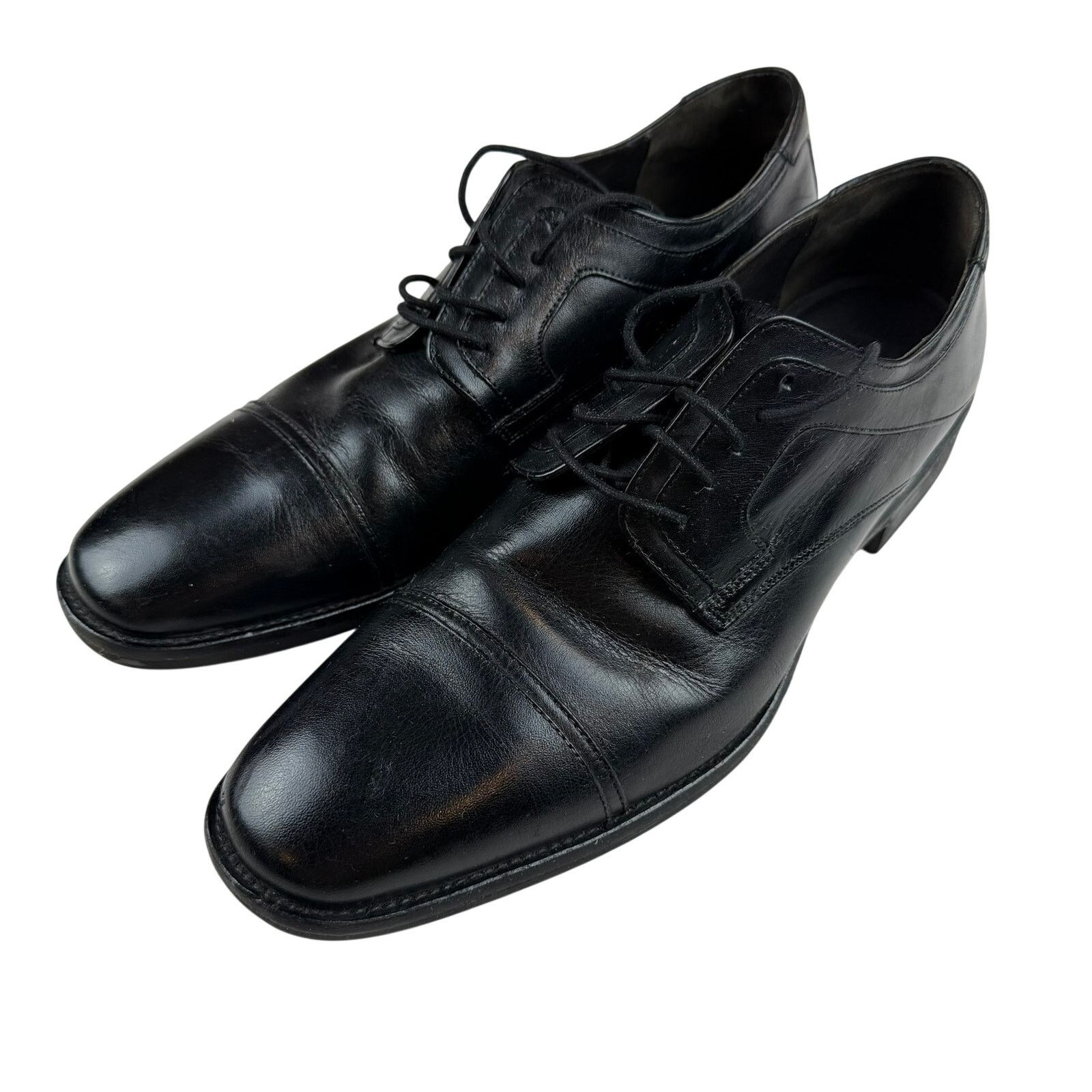 Johnston & Murphy Johnston & Murphy Black Leather Cap Toe Oxford Mens 11M Size US 11 / EU 44 - 1 Thumbnail