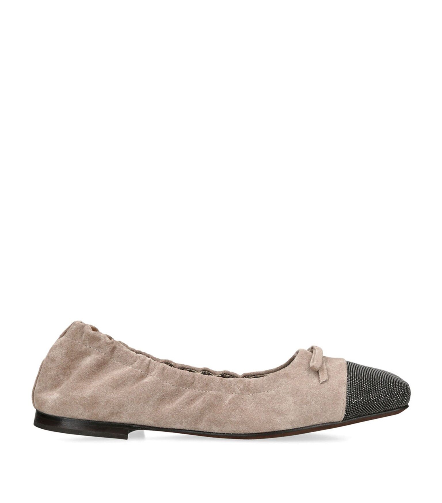 Brunello Cucinelli o1y0725 Ballet Flats in Beige/Black Size US 7 / IT 37 - 1 Thumbnail