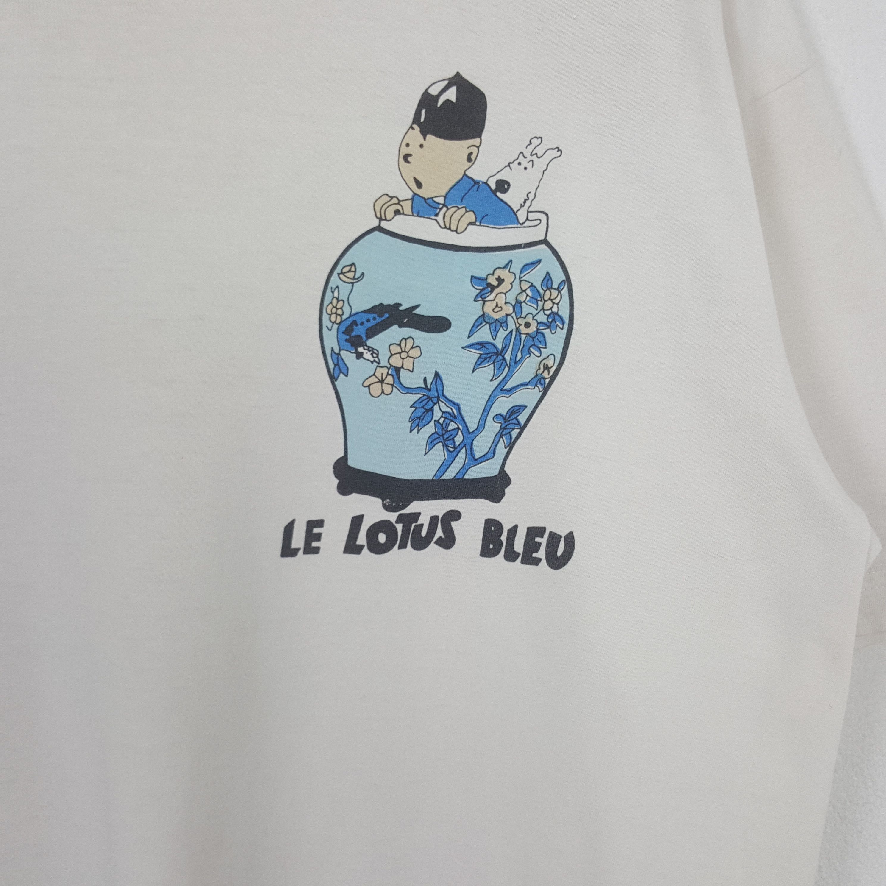 Other Vintage Tintin Le Lotus Bleu Cartoon Movie Tshirt RR21 Size US L / EU 52-54 / 3 - 4 Thumbnail
