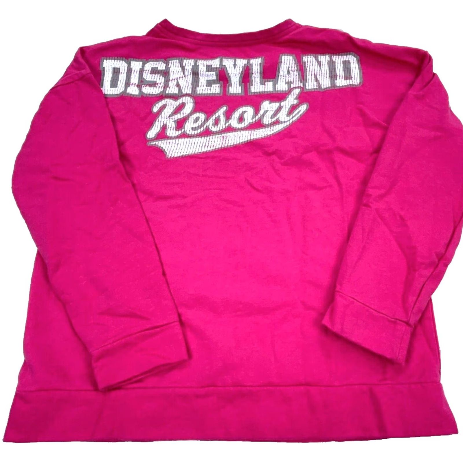 Pinko Disney Parks Authentic Sweatshirt Women M Pink Gray Crew Neck Logo Graphic Print All Seasons Size M / US 6-8 / IT 42-44 - 2 Thumbnail