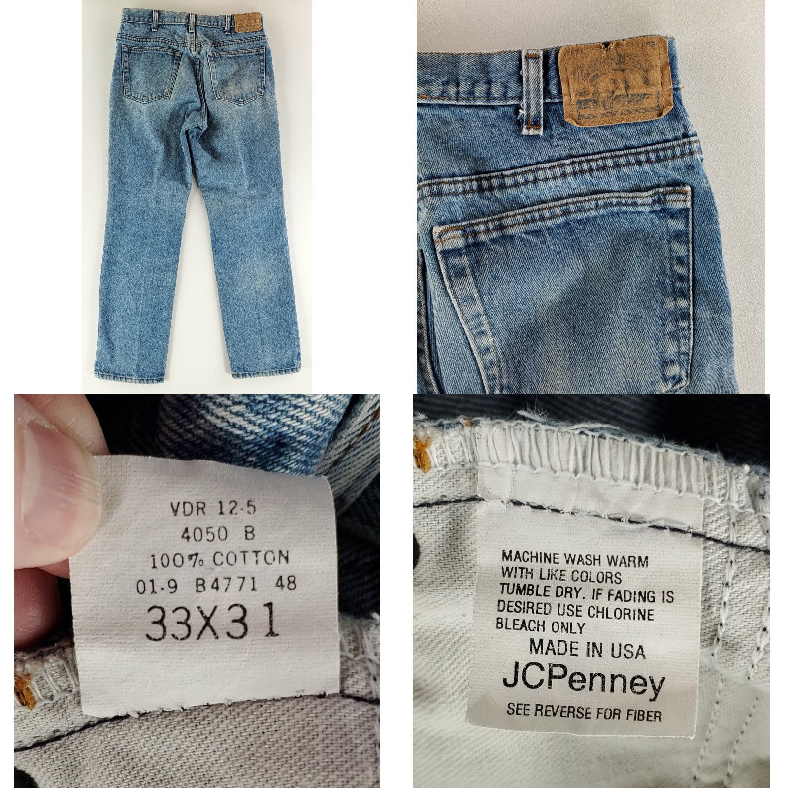 JCPenney JC Penney Plain Pockets VTG Blue Jeans Made USA Mens 33x31 Inseam 30 32 Blue Straight 32 Mens Blue Jeans VTG JC Penney Ballpark Size US 32 / EU 48 - 8 Thumbnail