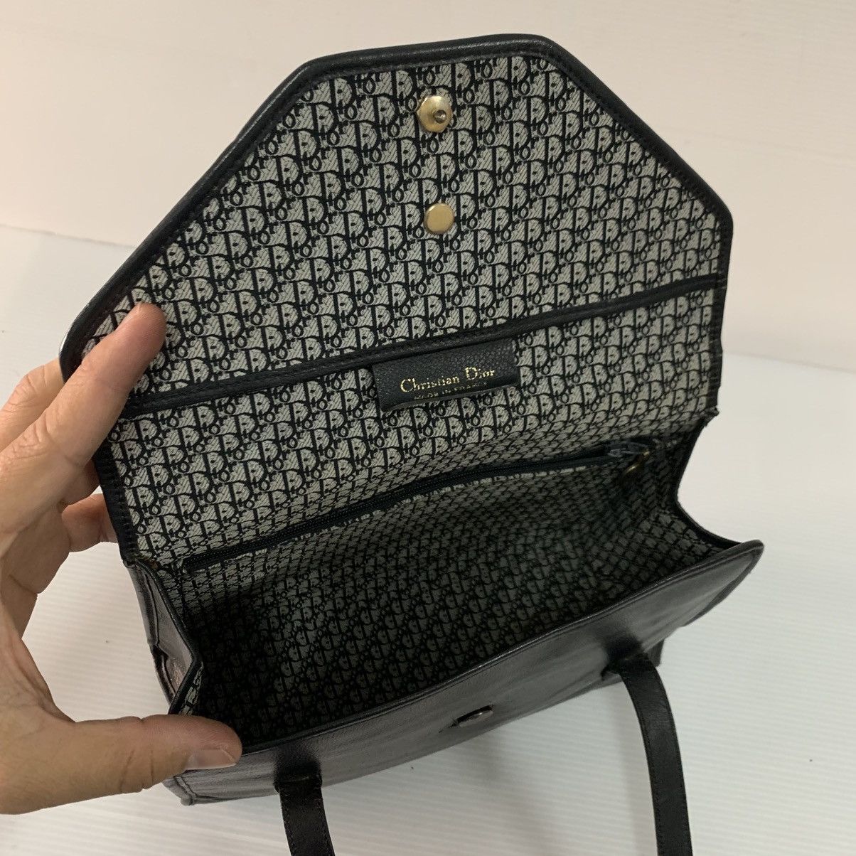 Christian Dior Monsieur Christian Dior Black Vintage Leather Handbag Size ONE SIZE - 10 Thumbnail