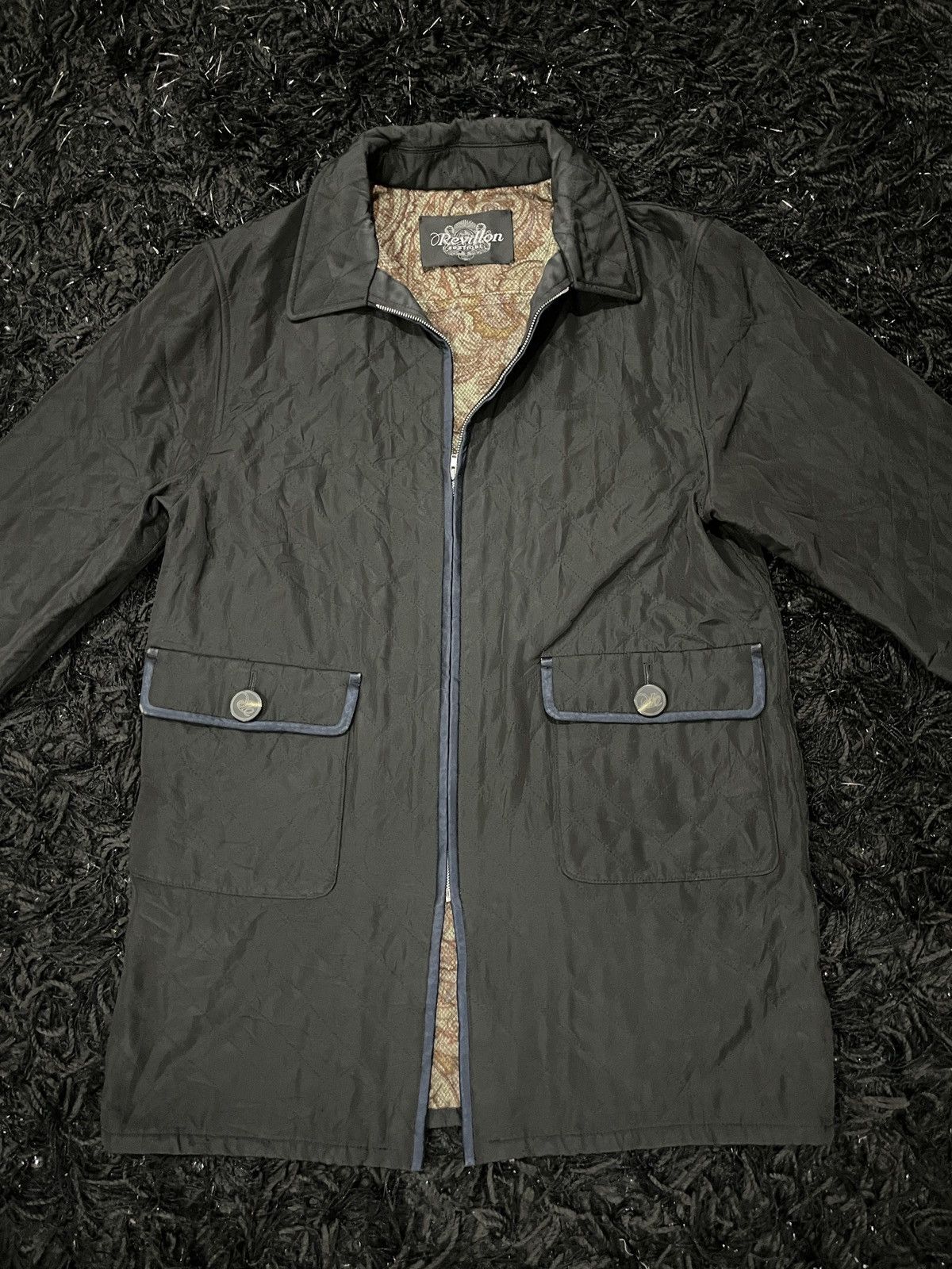 Designer Revillon Quilted Jacket Cashmere Classic Style Vintage Size US L / EU 52-54 / 3 - 2 Thumbnail