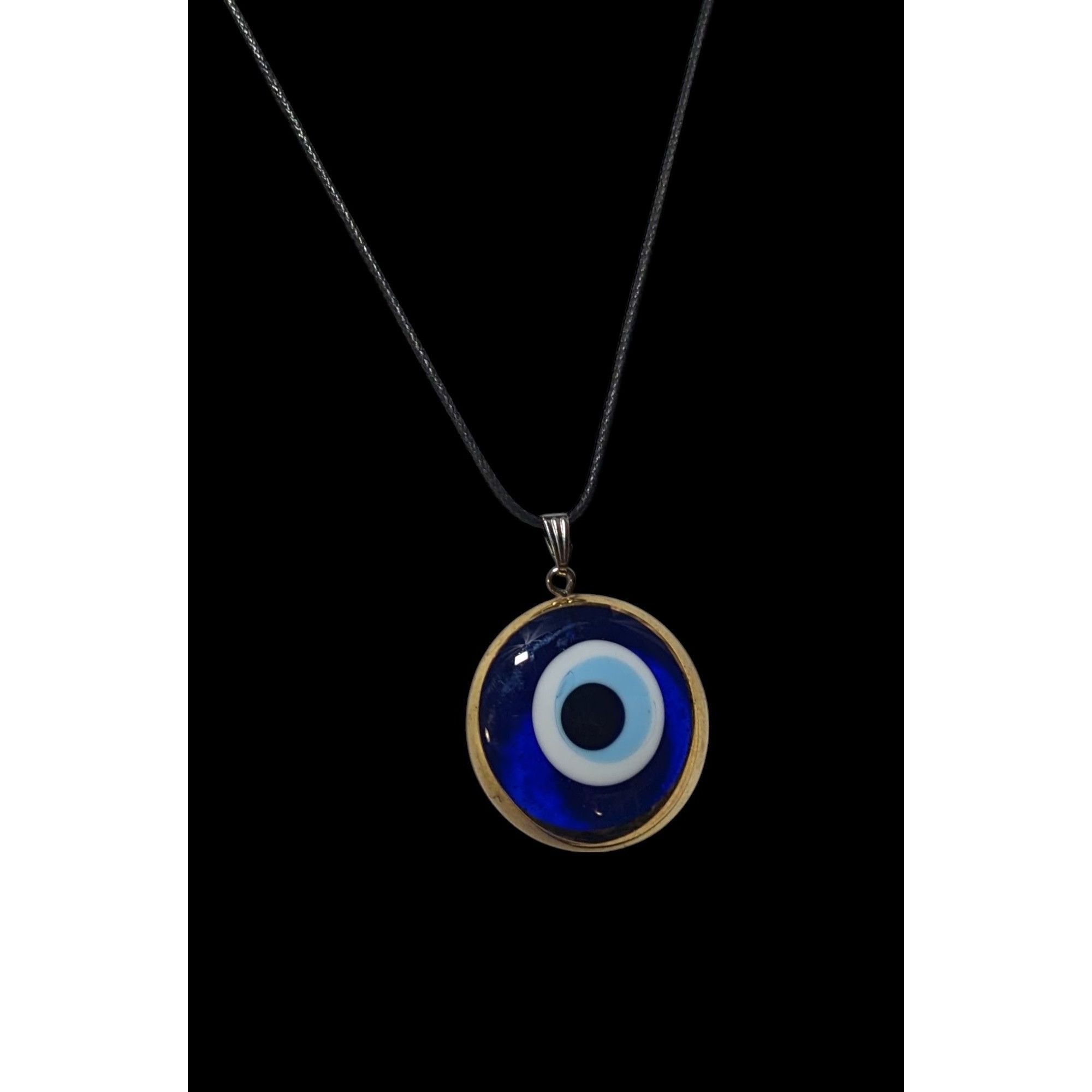Other Glass Evil Eye Blue And Gold Pendant Necklace Size ONE SIZE - 3 Thumbnail