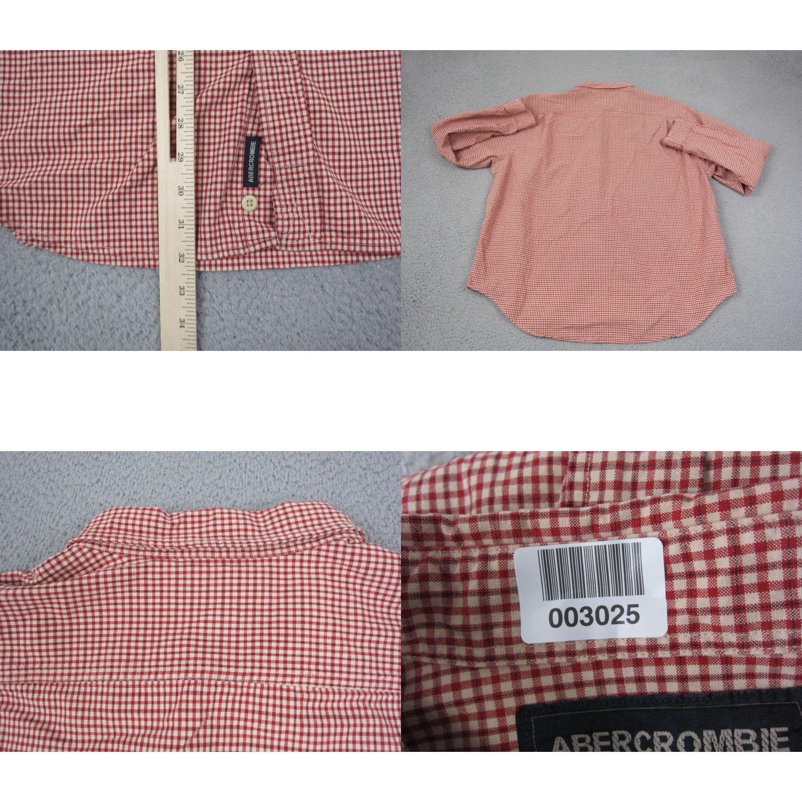 Abercrombie & Fitch Abercrombie & Fitch Shirt XL Orange Gingham Button-Up Mens Vintage No? Size US XL / EU 56 / 4 - 8 Thumbnail