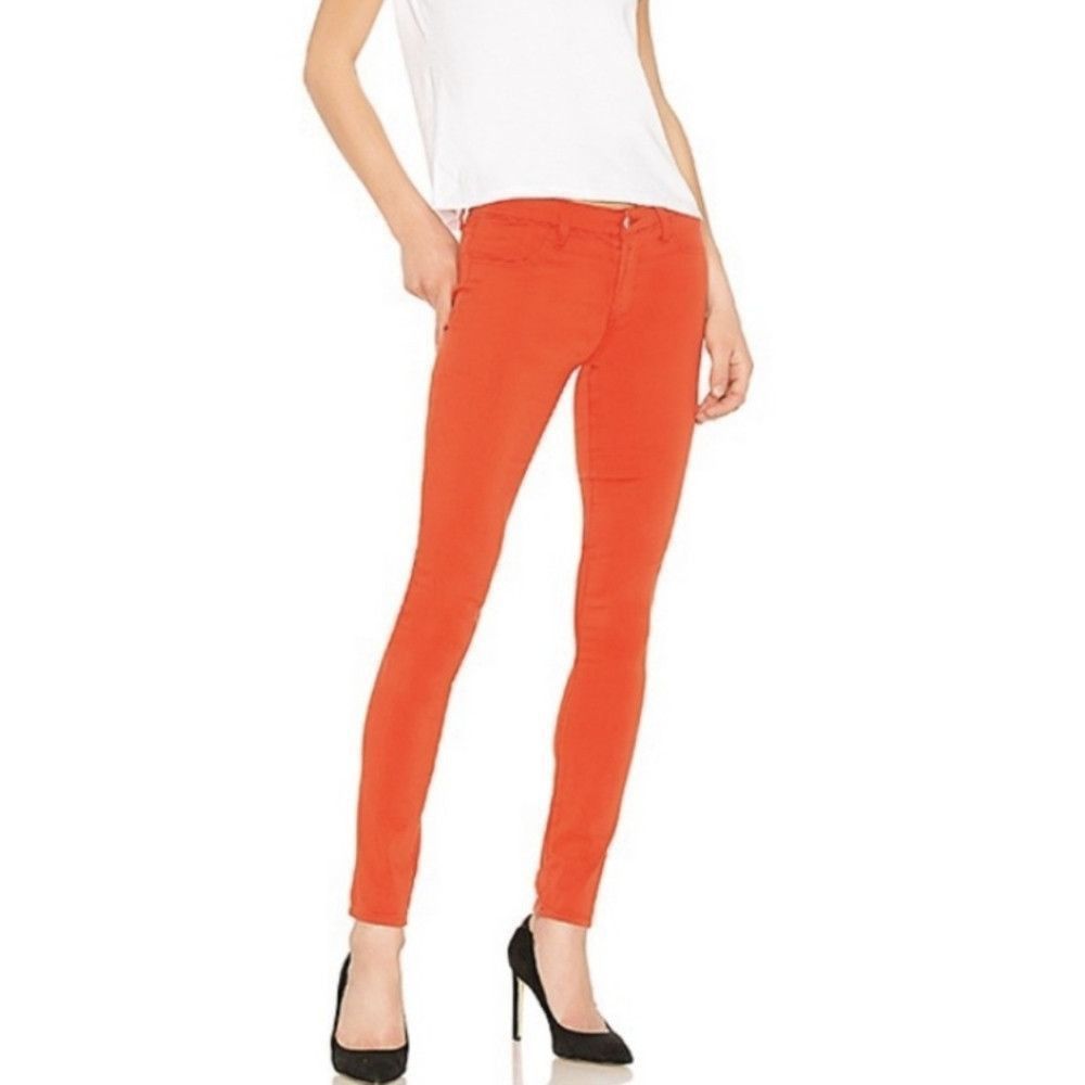 J Brand J brand 485 super skinny luxe sateen jeans coral size 24 Size 25" / US 0 / IT 36 - 1 Thumbnail