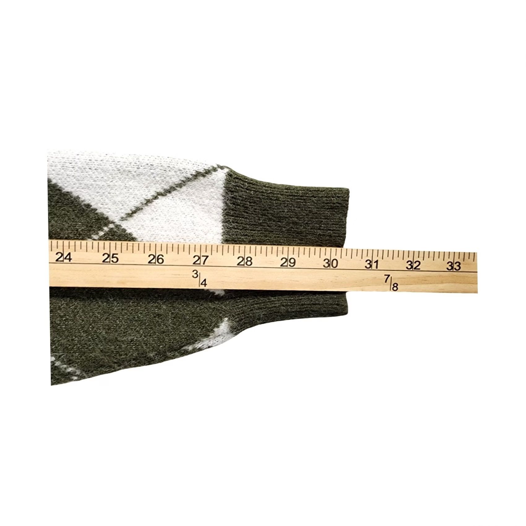 Vintage BTFBM Crew Neck Pullover Knit Sweater Size M Green White Argyle 7189 Size M / US 6-8 / IT 42-44 - 7 Thumbnail