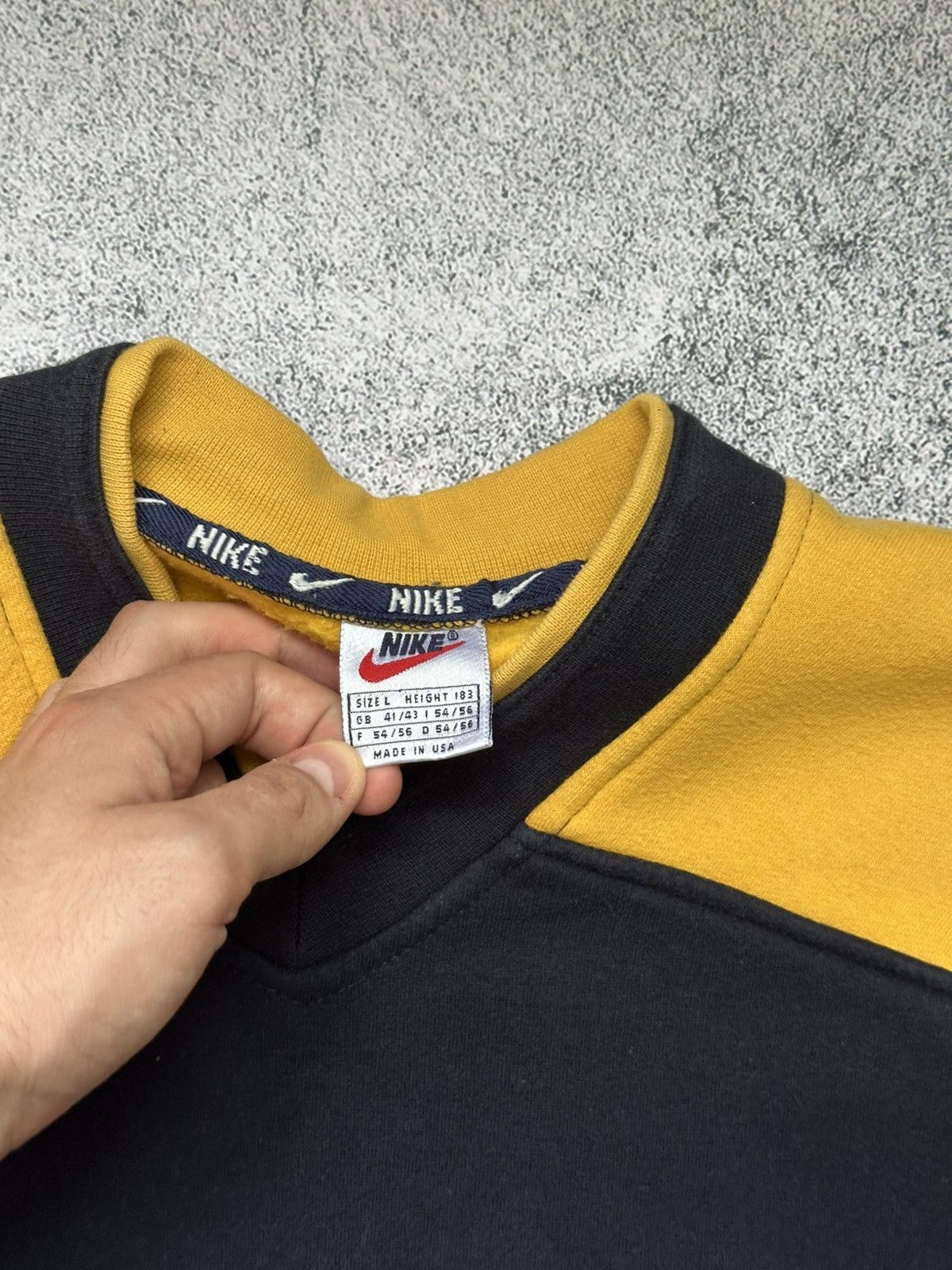 Nike Made in USA Nike Sweatshirt Oversize Fit Yellow Logo Size US L / EU 52-54 / 3 - 9 Thumbnail