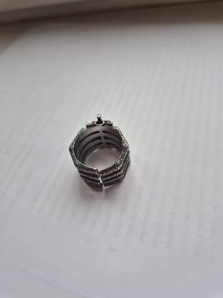 Jewelry Goth Punk Silver Tone Bone Ring | Sizes 7-13 Size ONE SIZE - 3 Thumbnail