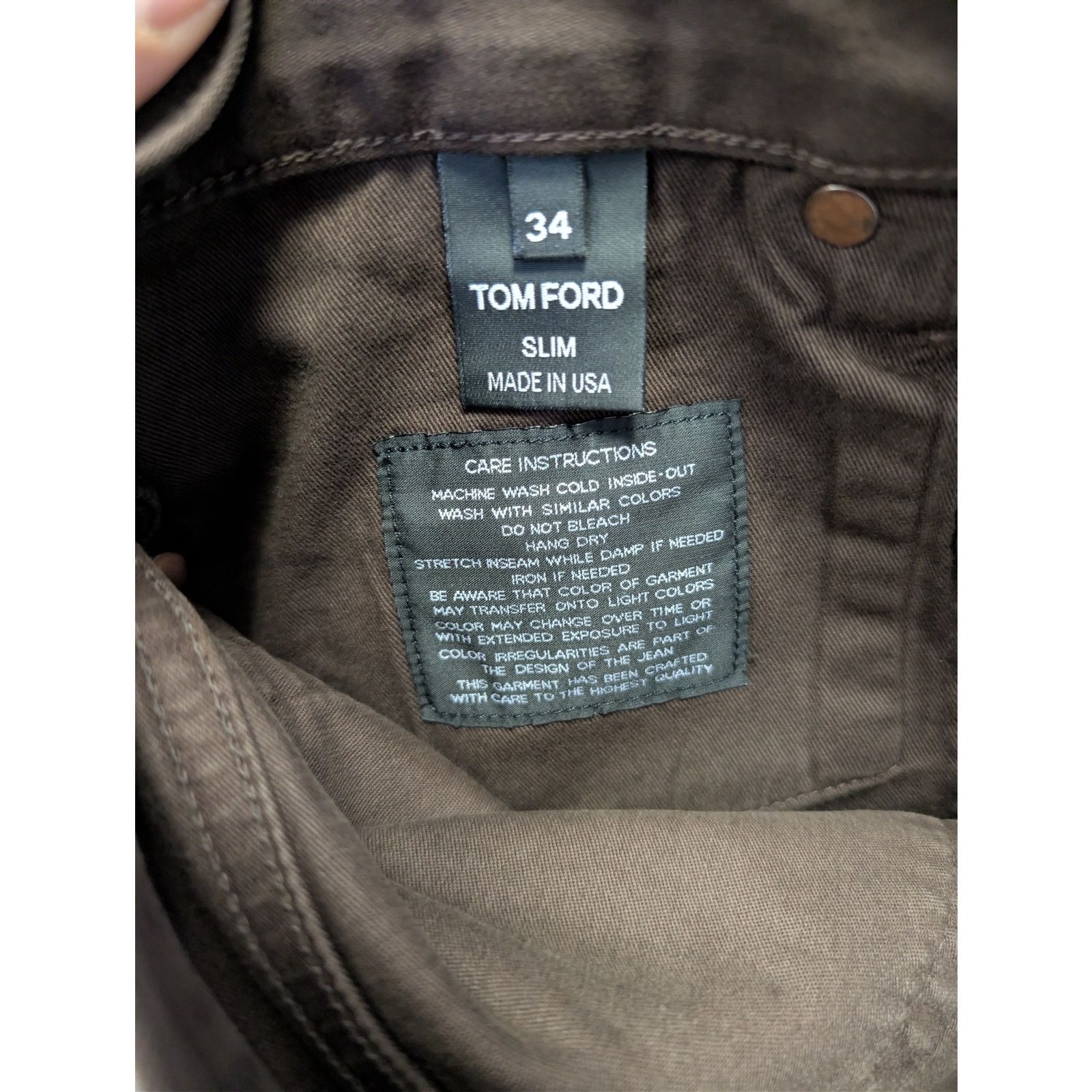 Tom Ford o1rshd1 Slim Denim Jeans in Brown Size US 34 / EU 50 - 15 Thumbnail
