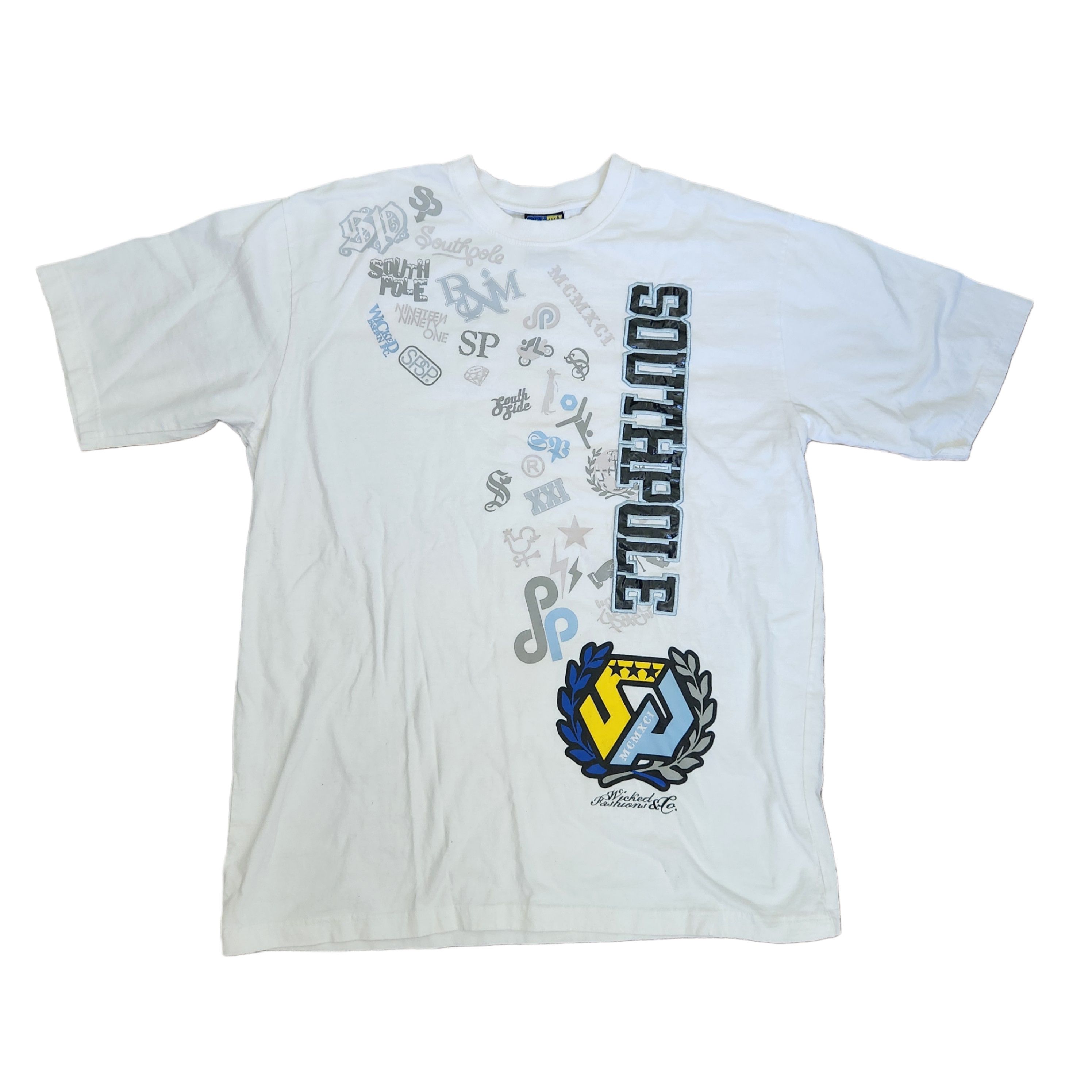 Southpole South Pole mens xl white y2k t-shirt gangster grafitti Size US XL / EU 56 / 4 - 1 Thumbnail