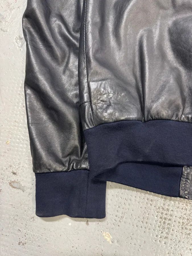 Dolce & Gabbana 2000s Dolce & Gabbana Navy Leather Bomber Jacket Size US M / EU 48-50 / 2 - 4 Thumbnail