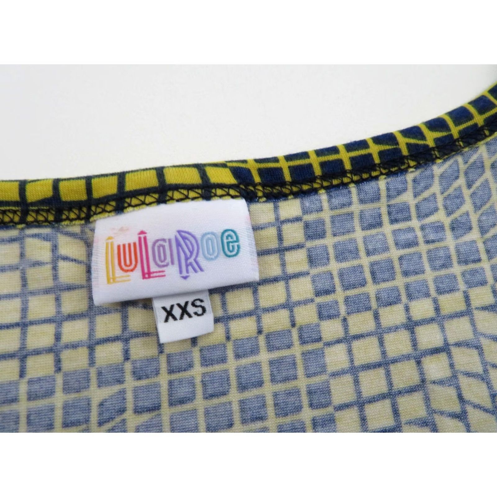 Vintage LuLaRoe Nicole Dress 2XS Blue Yellow Plaid Geometric Unicorn Fit & Flare Dress Womens 2XS Blue Yellow Plaid Geometric Unicorn 90s? Size XXS / US 00 / IT 34 - 7 Thumbnail