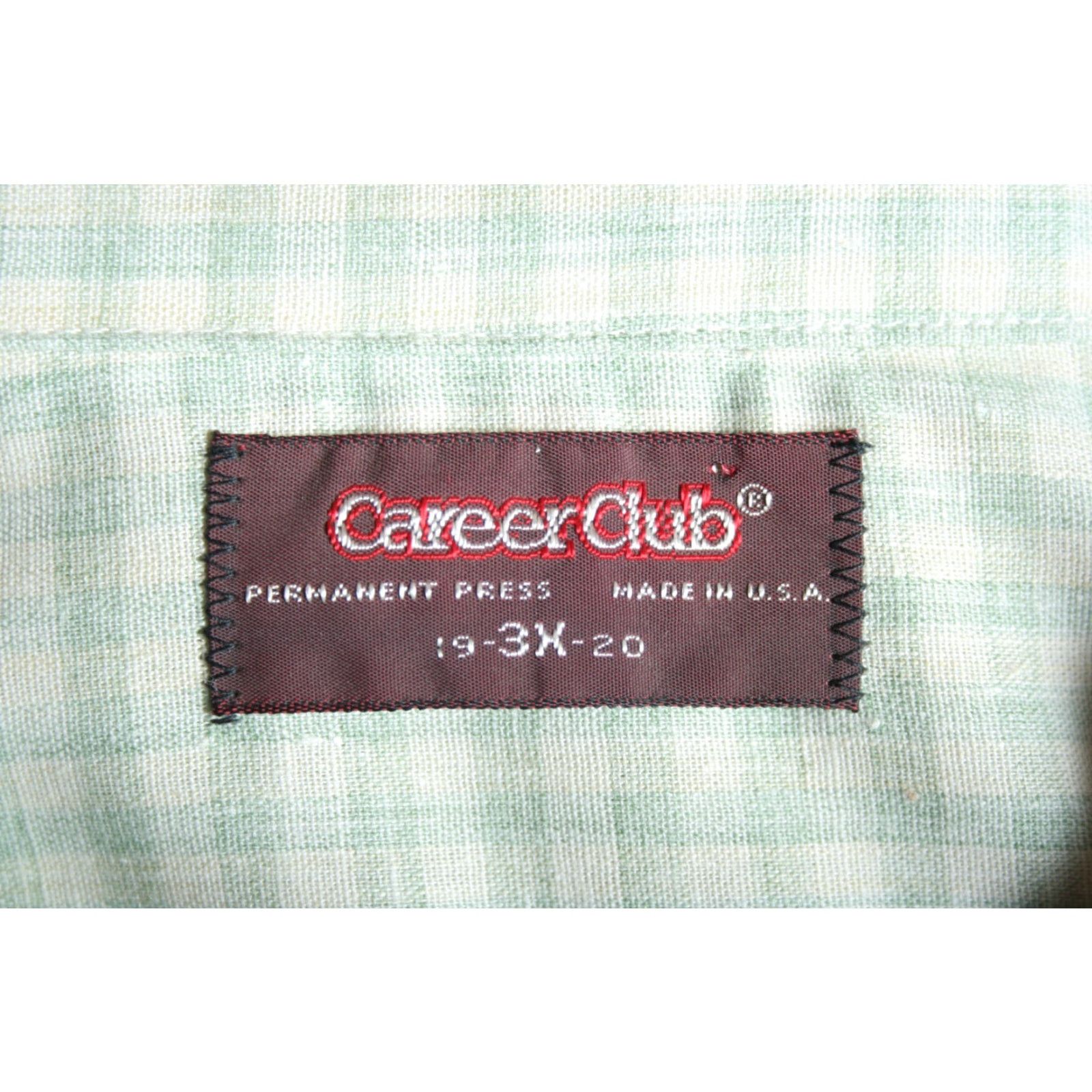 Vintage VINTAGE CAREER CLUB Shirt 3XL Green Plaid Button Front Long Sleeve 1970s Mens Ladies? Size US XXL / EU 58 / 5 - 7 Thumbnail