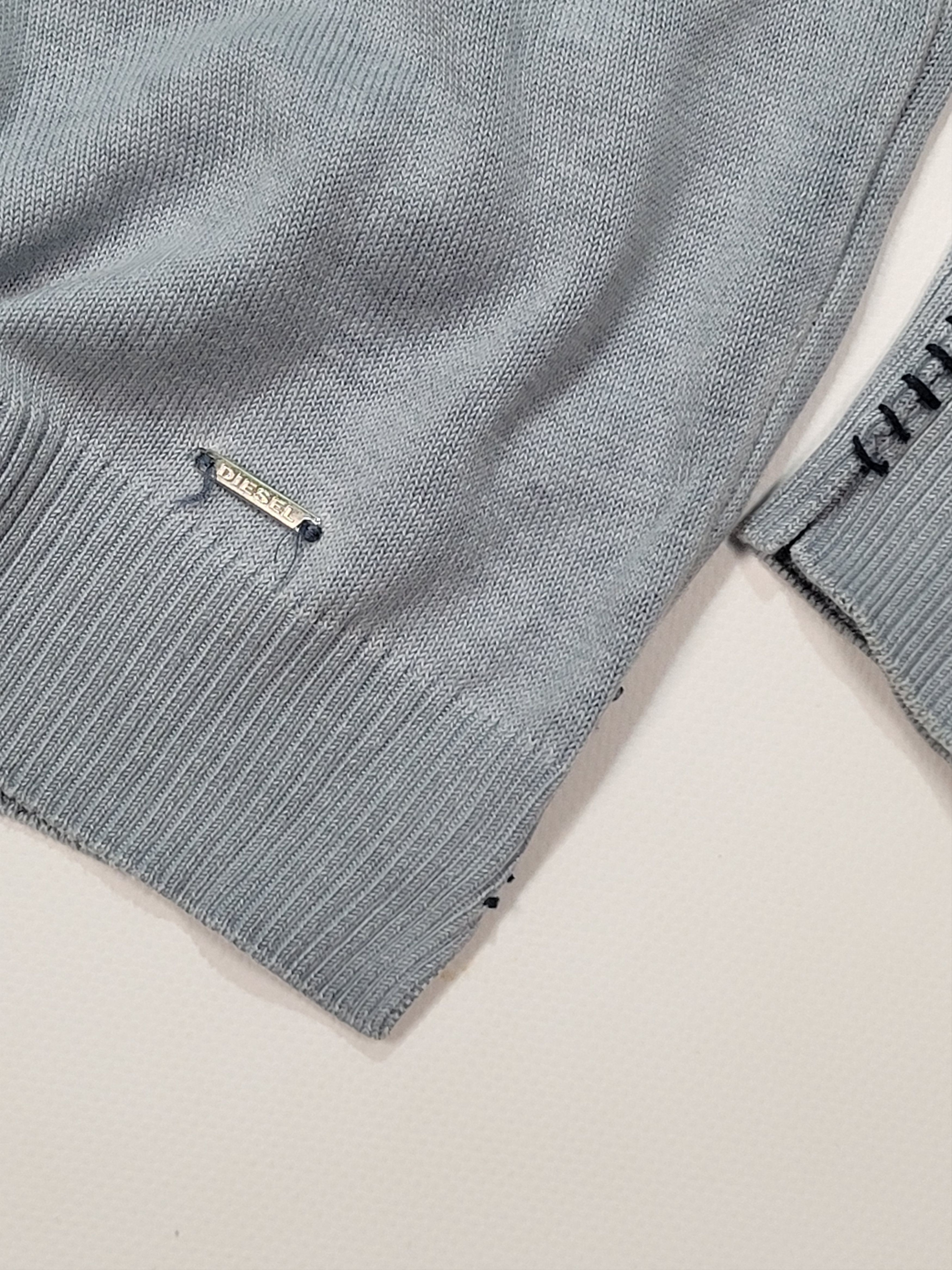 Diesel DIESEL Lightweight Mens Light Grey Sweater with Mini Logo Size US L / EU 52-54 / 3 - 3 Thumbnail