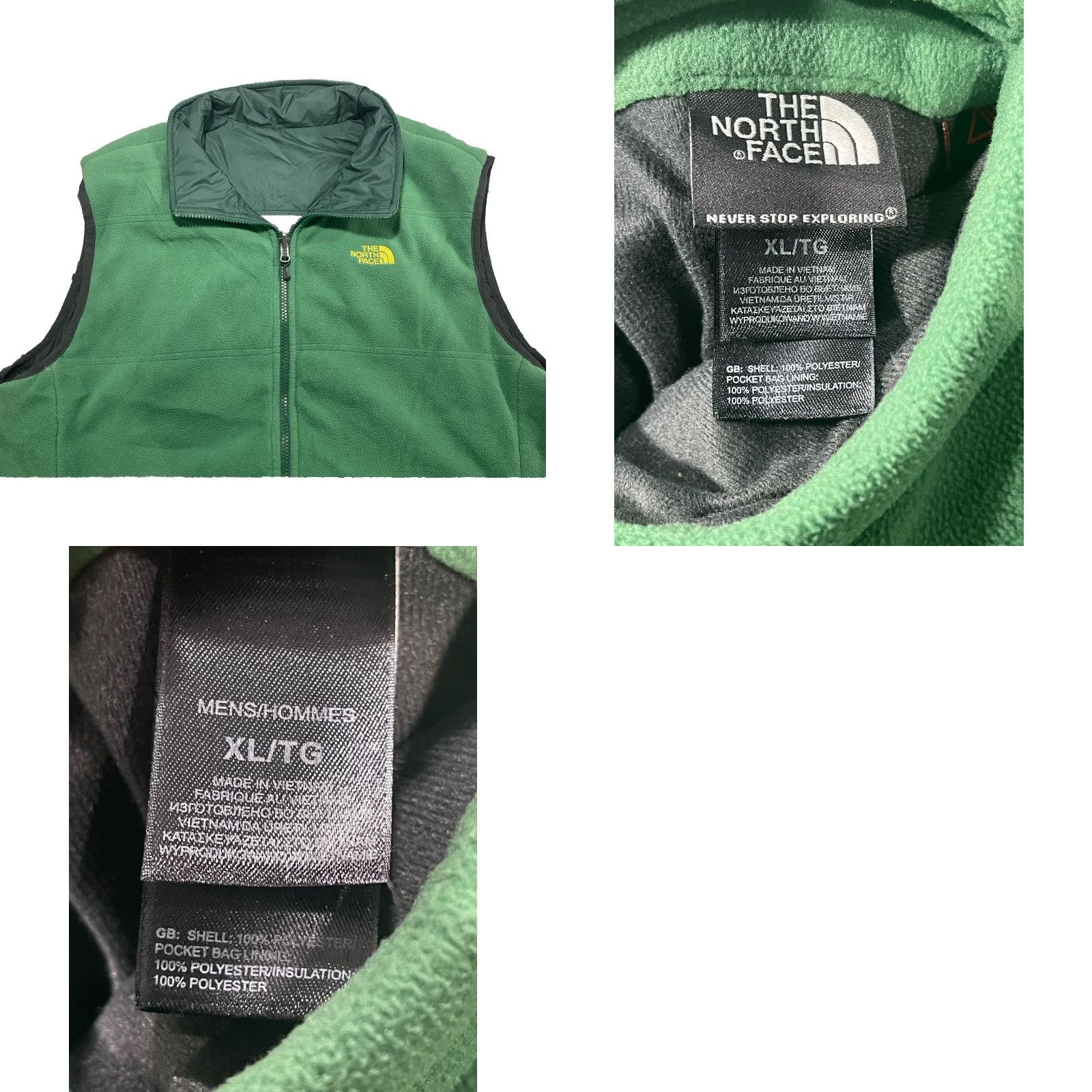 The North Face VINTAGE The North Face Reversible Fleece Vest Sweater Jacket Men XL Green Casual Winter Size US XL / EU 56 / 4 - 8 Thumbnail