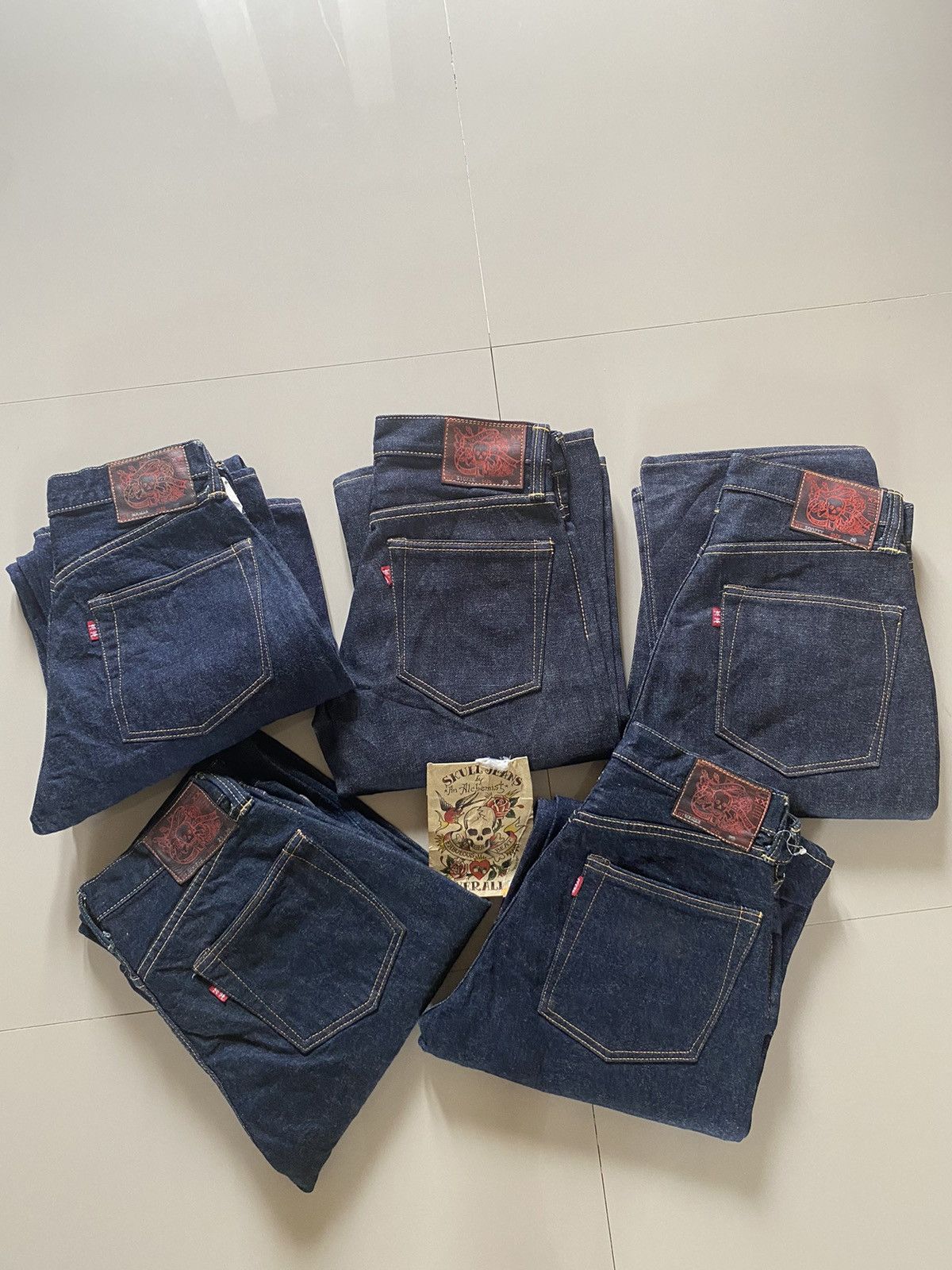 Japanese Brand Brand New Old Stock Skull Jeans by Alchemist Denim Size 28 Size US 29 - 1 Thumbnail