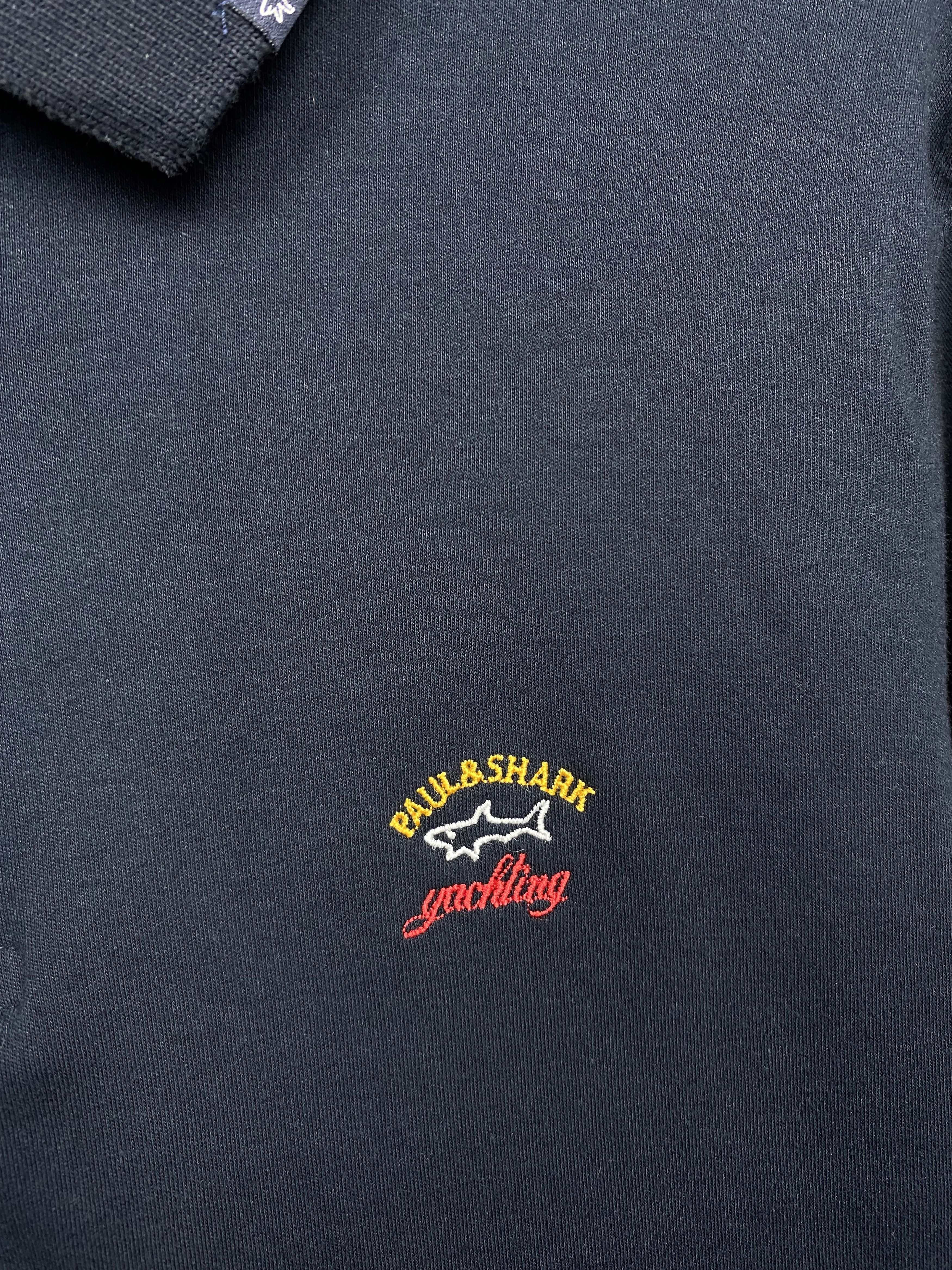 Paul & Shark × Vintage Paul & Shark Vinage Mens Long Sleeve Polo Shirt Size US L / EU 52-54 / 3 - 3 Thumbnail
