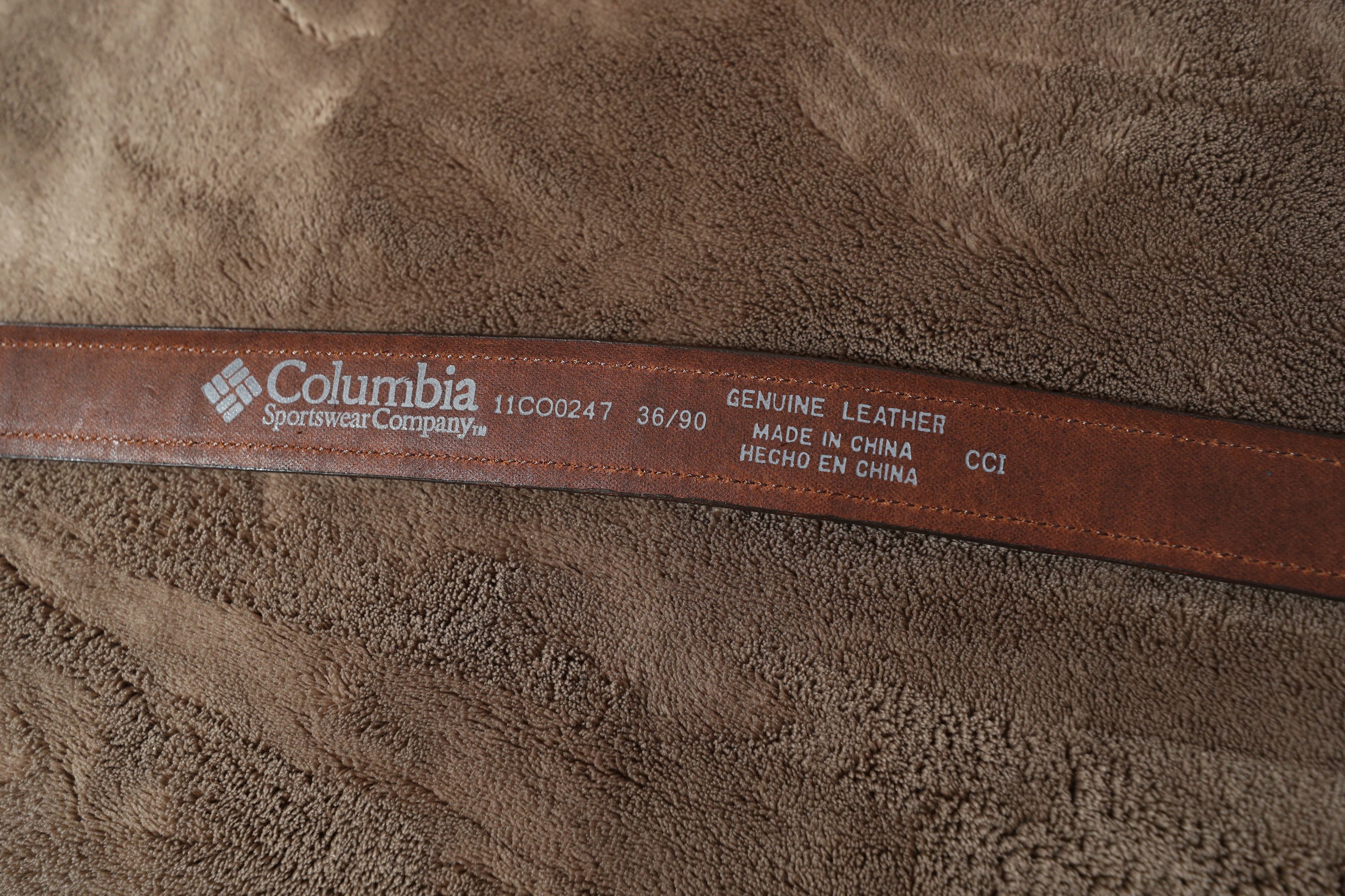 Columbia Columbia Vintage Leather Belt w/ Guatemalan Fabric (36/90) Size 36 - 9 Thumbnail