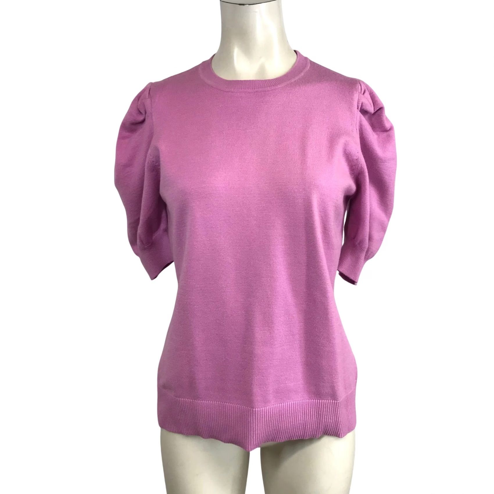 Vintage Zenana Pink Knit Sweater Top Puff Sleeve Crew Neck L Woman/XXL? Size L / US 10 / IT 46 - 2 Thumbnail
