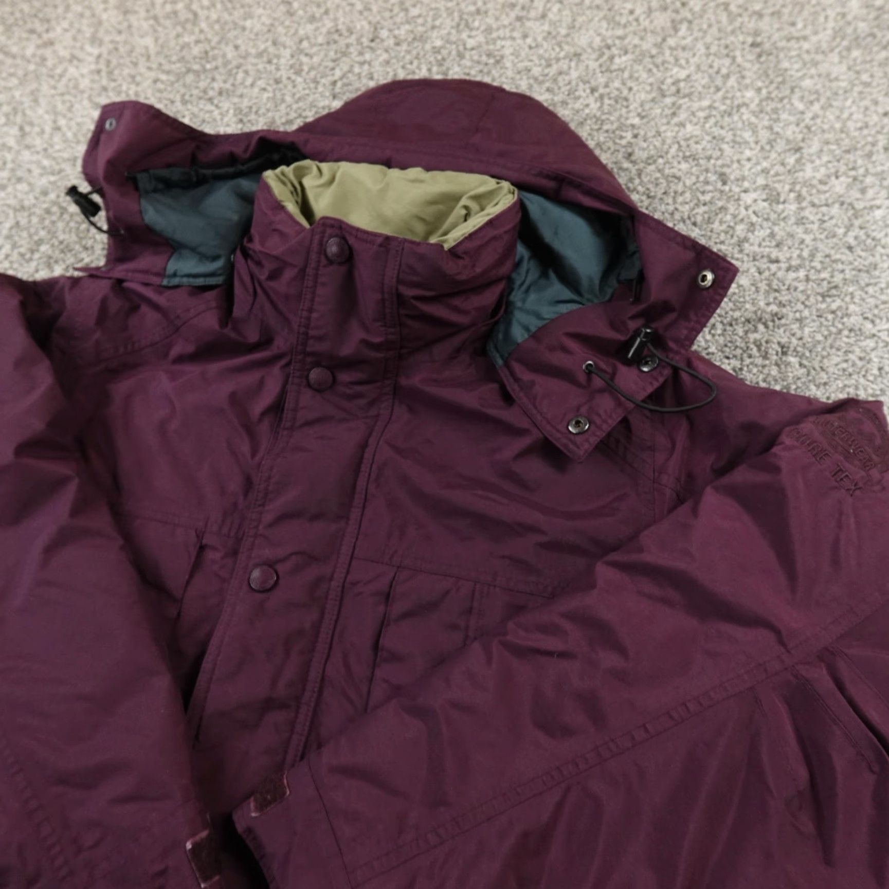 Vintage Cabela's Jacket Mens M Purple Gore Tex Hooded Parka Coat Outdoor Hiking Hunting Coat/Par ka? Size US M / EU 48-50 / 2 - 2 Thumbnail
