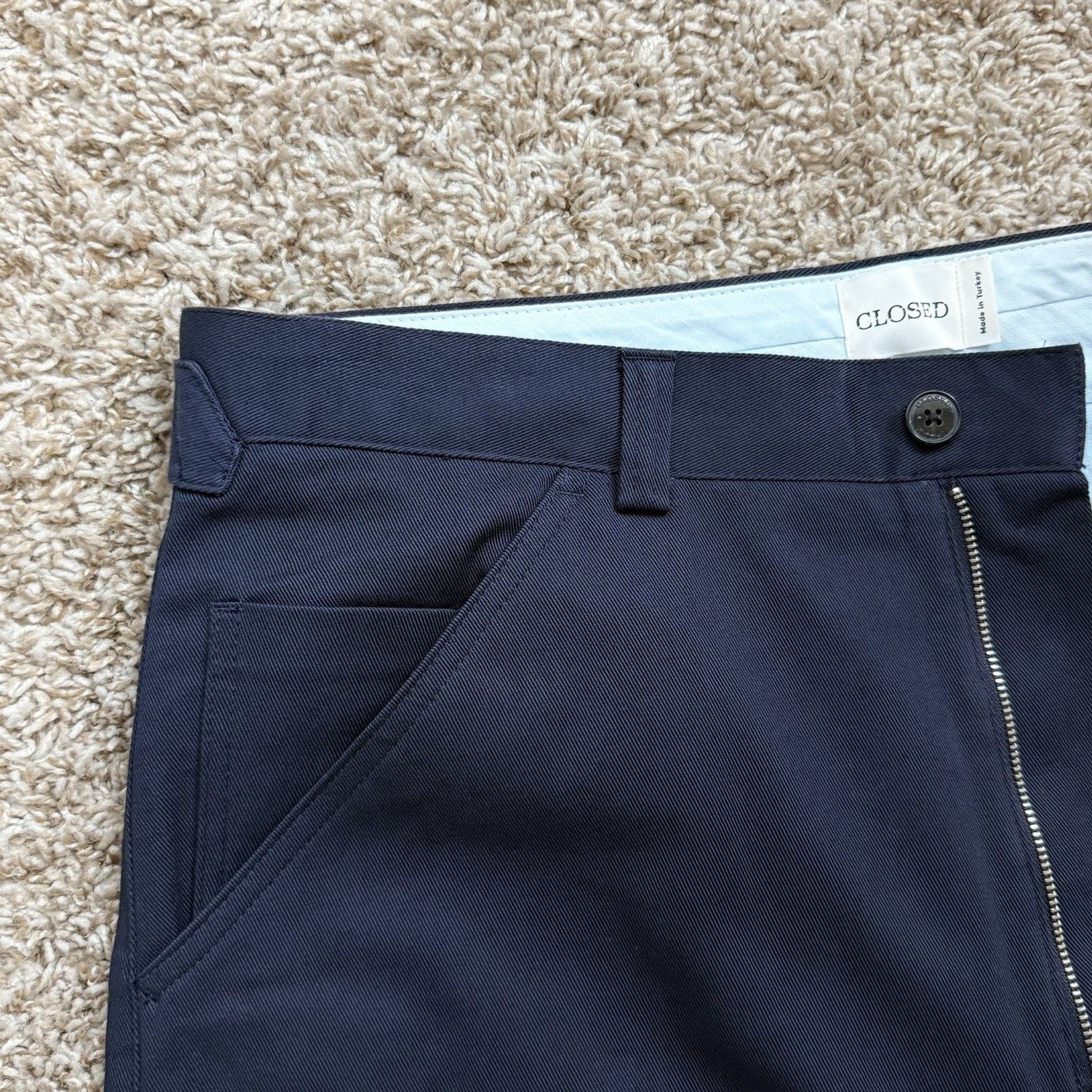 CLOSED CLOSED Navy Blue Tapered Cotton Officer Chino Dress Pants Size US 34 / EU 50 - 6 Thumbnail