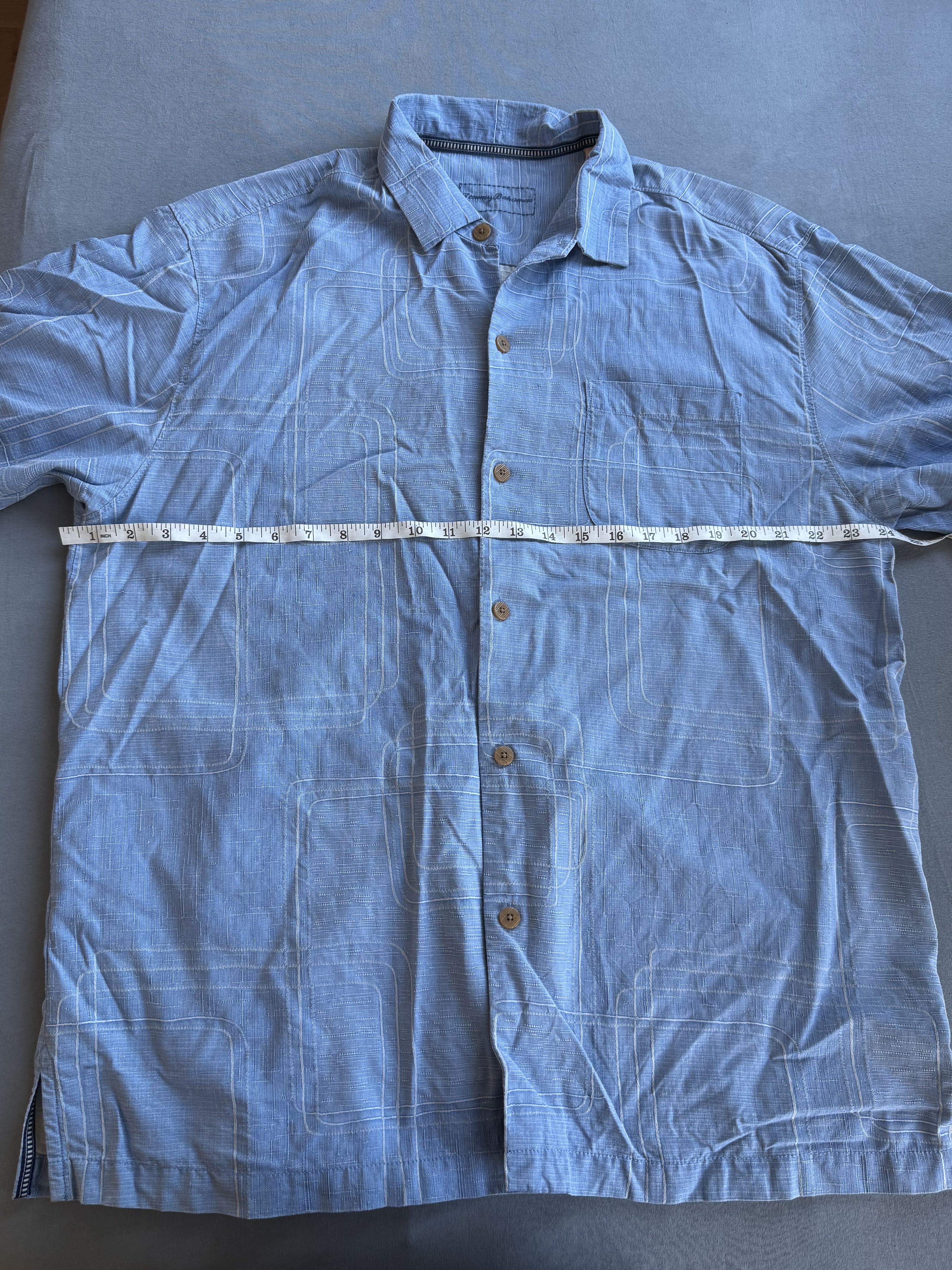 Tommy Bahama Silk Tommy Bahama steel blue geometric shirt L Size US L / EU 52-54 / 3 - 4 Thumbnail