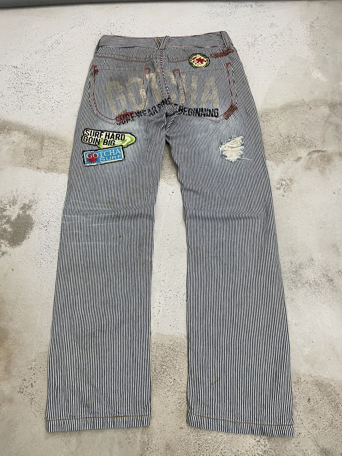 Gotcha Gotcha Surfwear Patches Distressed Design Wording Y2k Clone Size US 31 - 2 Thumbnail