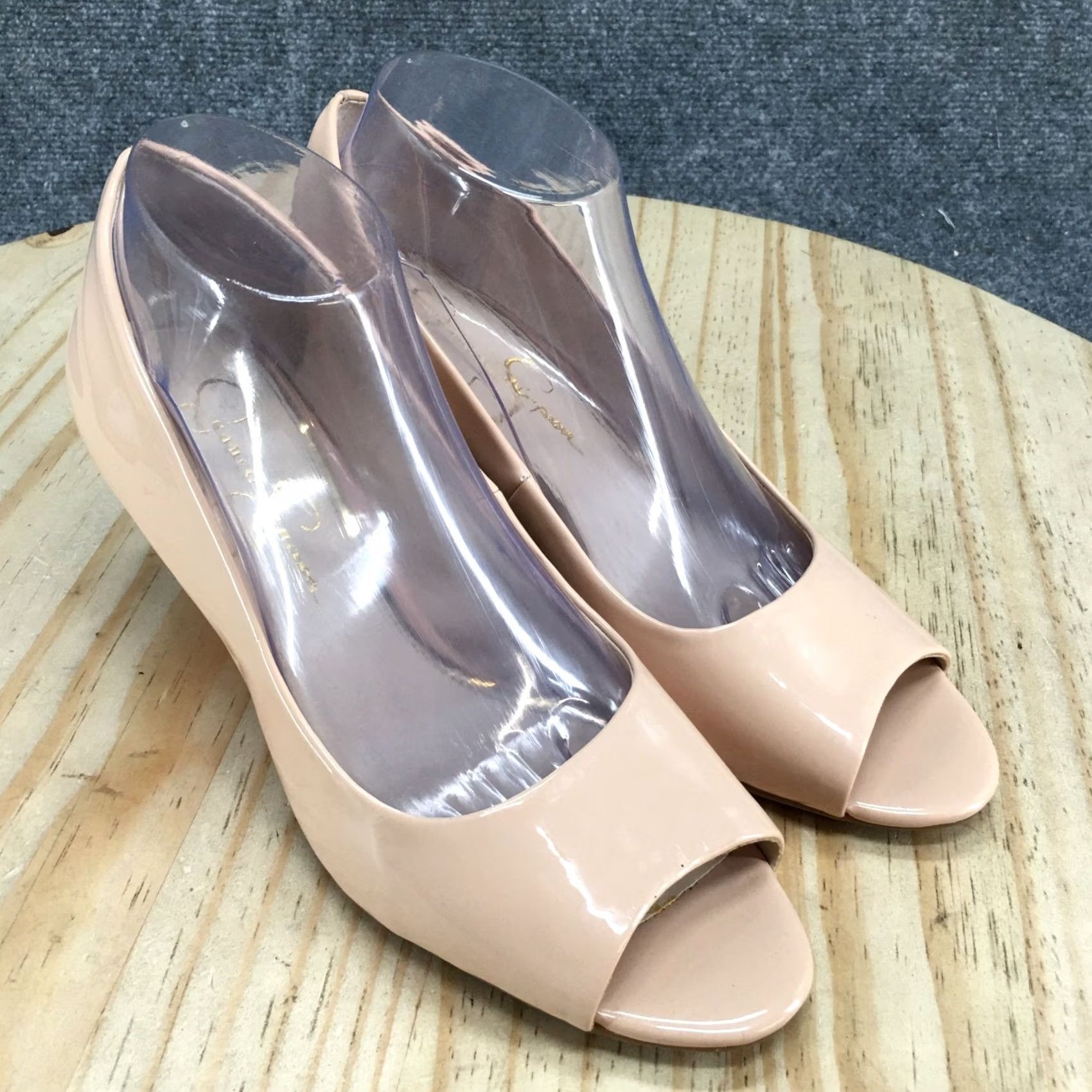 Jessica Simpson Jessica Simpson Heels Womens 8.5 Pump Tan Slip On Peep Toe Casual Comfort Wedge Pump Size US 9 / IT 39 - 3 Thumbnail