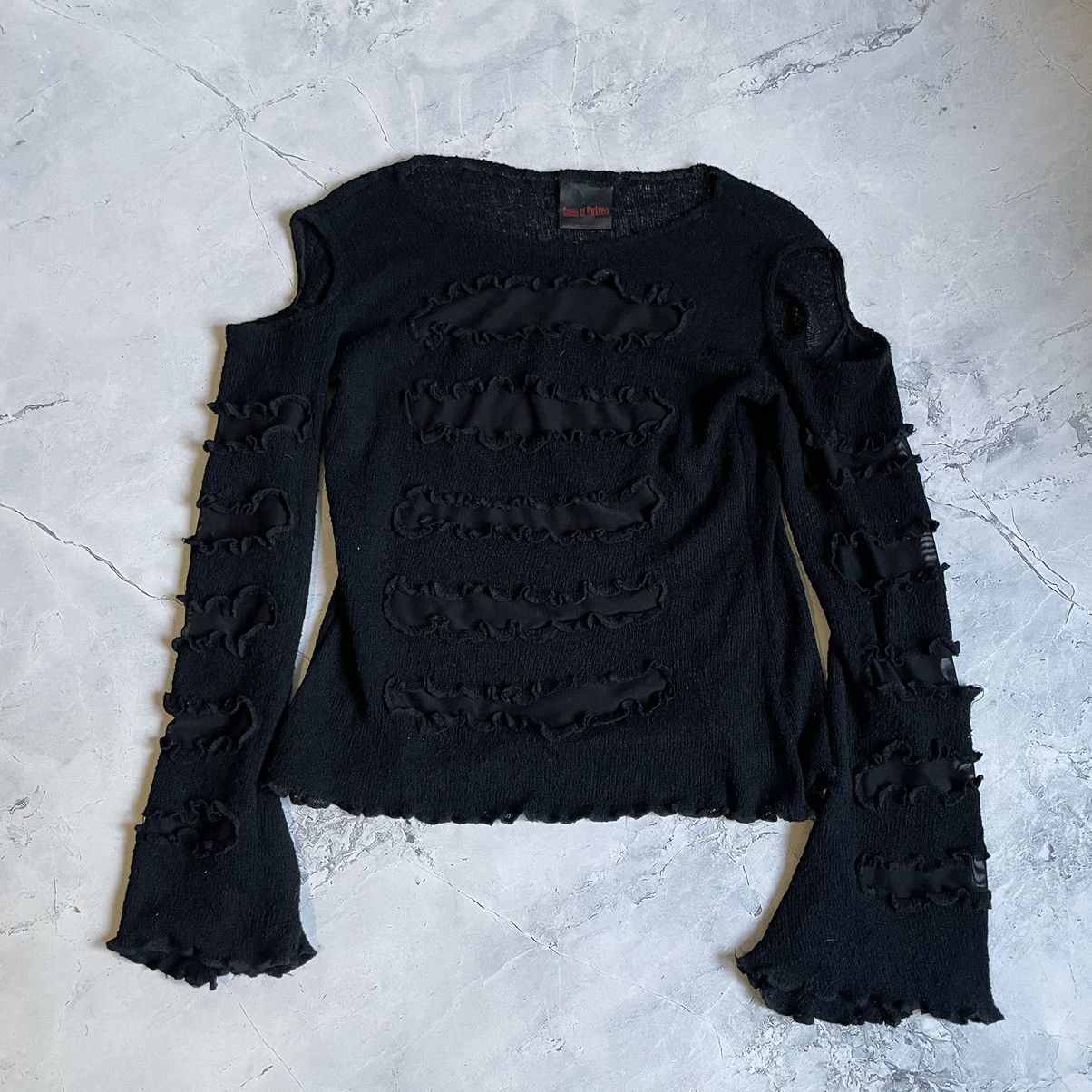 Diesel AvantGarde Queen Of Darkness Y2K Mesh Knit Sweater Top Size M / US 6-8 / IT 42-44 - 1 Thumbnail