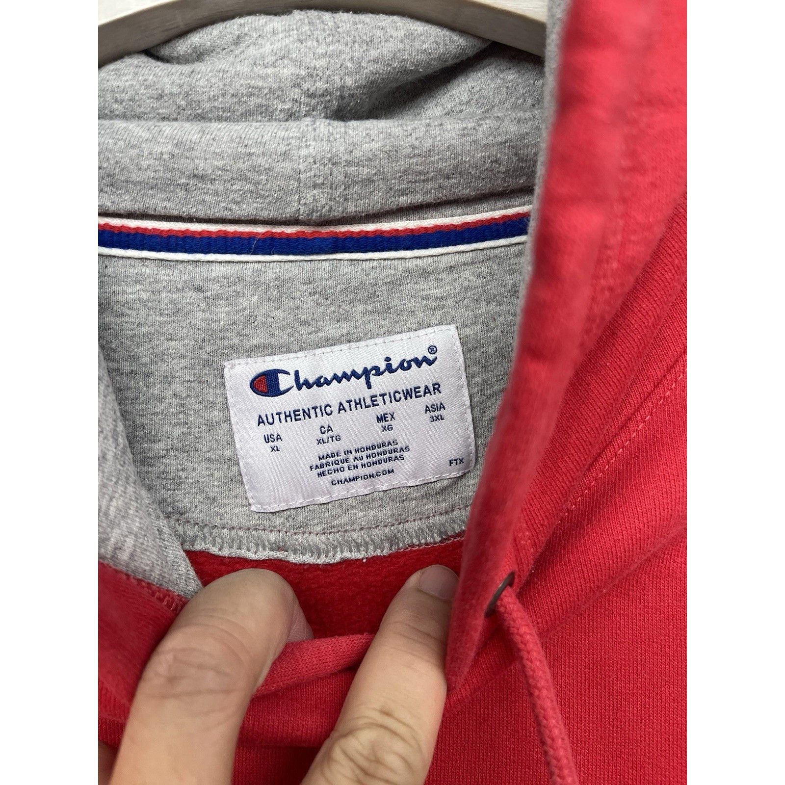 Champion Champion Hoodie Sweatshirt Mens XL Red Pullover Outdoors Log Size US XL / EU 56 / 4 - 4 Thumbnail