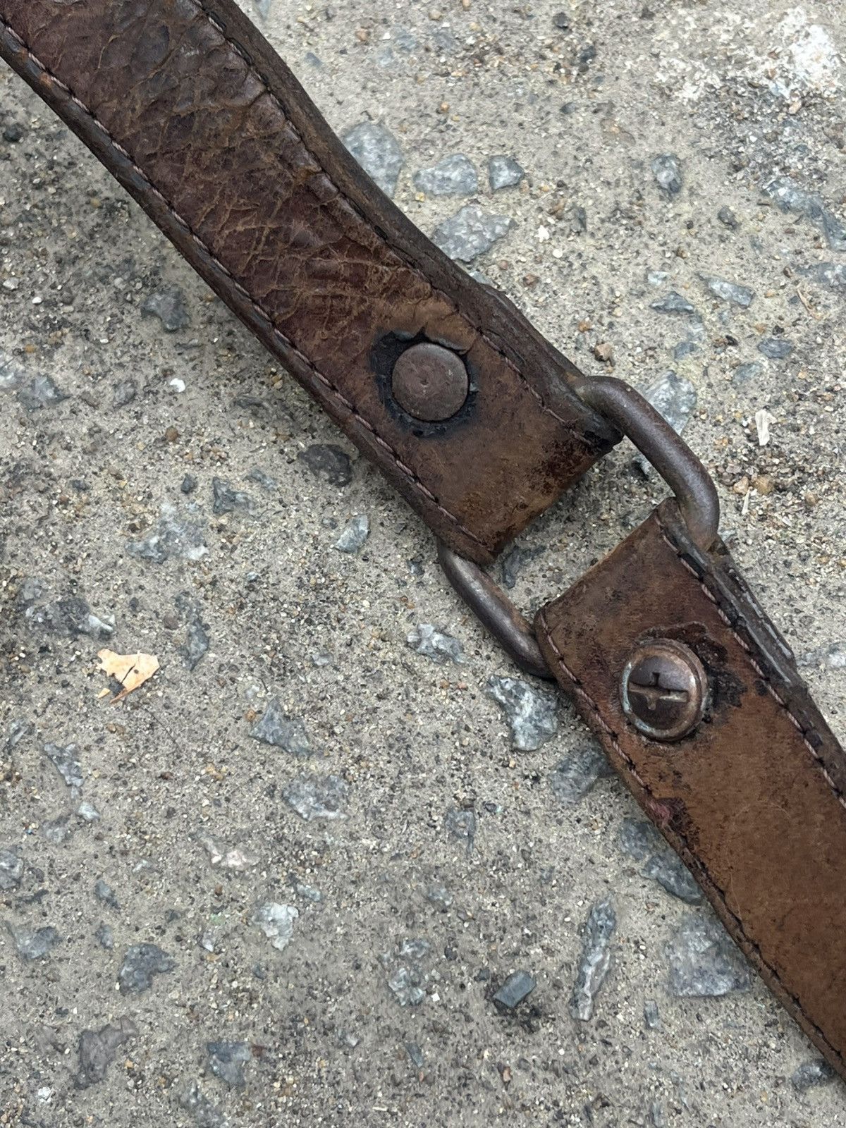 KMRii Rugged Patina Leather Belt Heavy Distressed Size 30 - 9 Thumbnail