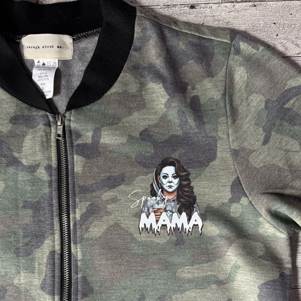 Other Spooky Mama, Coffee & Halloween, Camo Bomber Style Jacket Size S / US 4 / IT 40 - 9 Thumbnail
