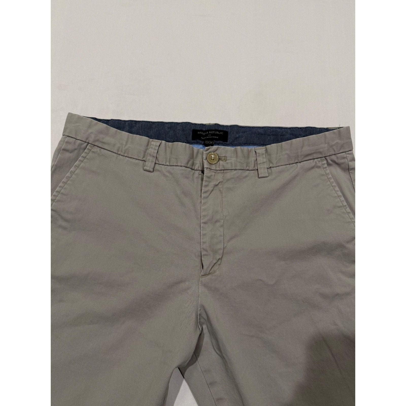 Banana Republic Banana Republic Fulton Skinny Chino Pants Men's 35x34 Gray Size US 35 - 9 Thumbnail