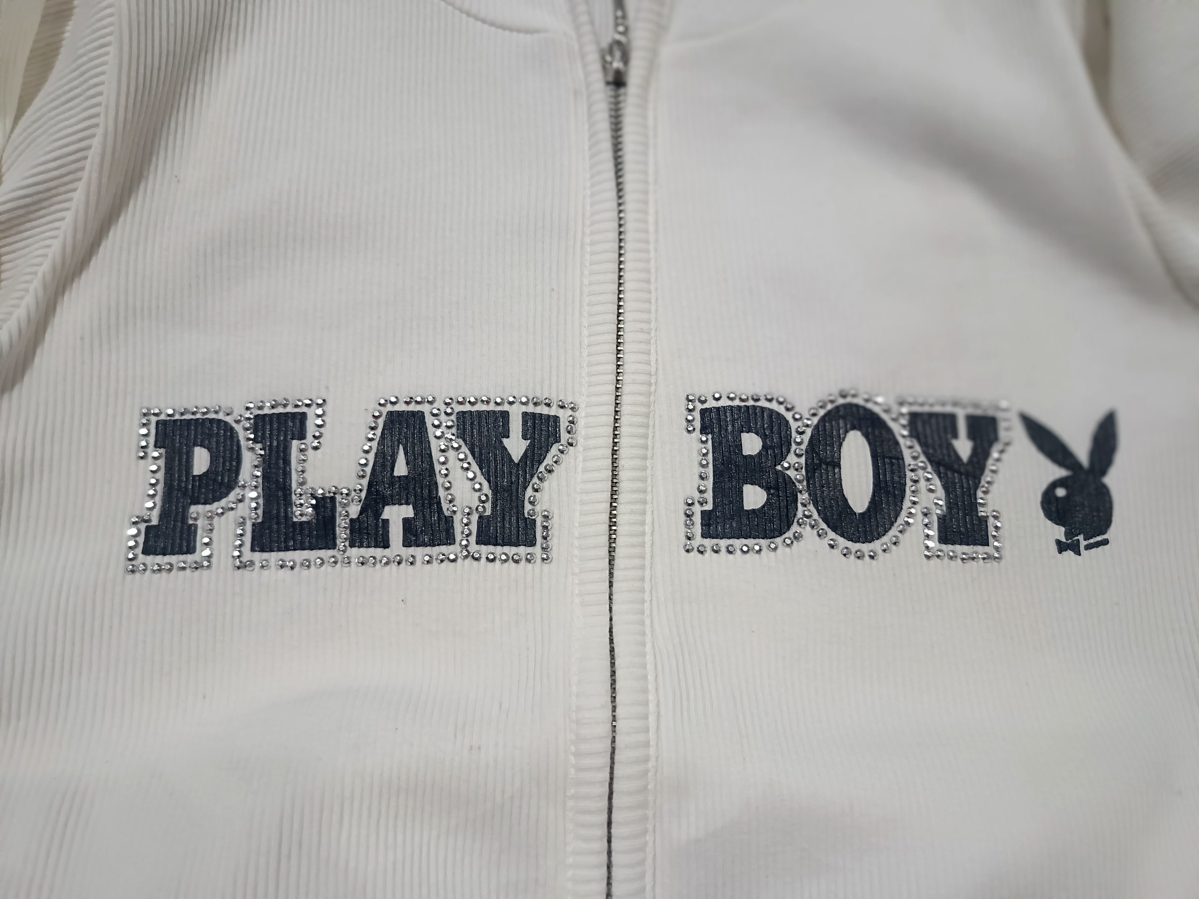 Playboy Vintage Playboy Rib Hoodie Zip Up Size M / US 6-8 / IT 42-44 - 3 Thumbnail
