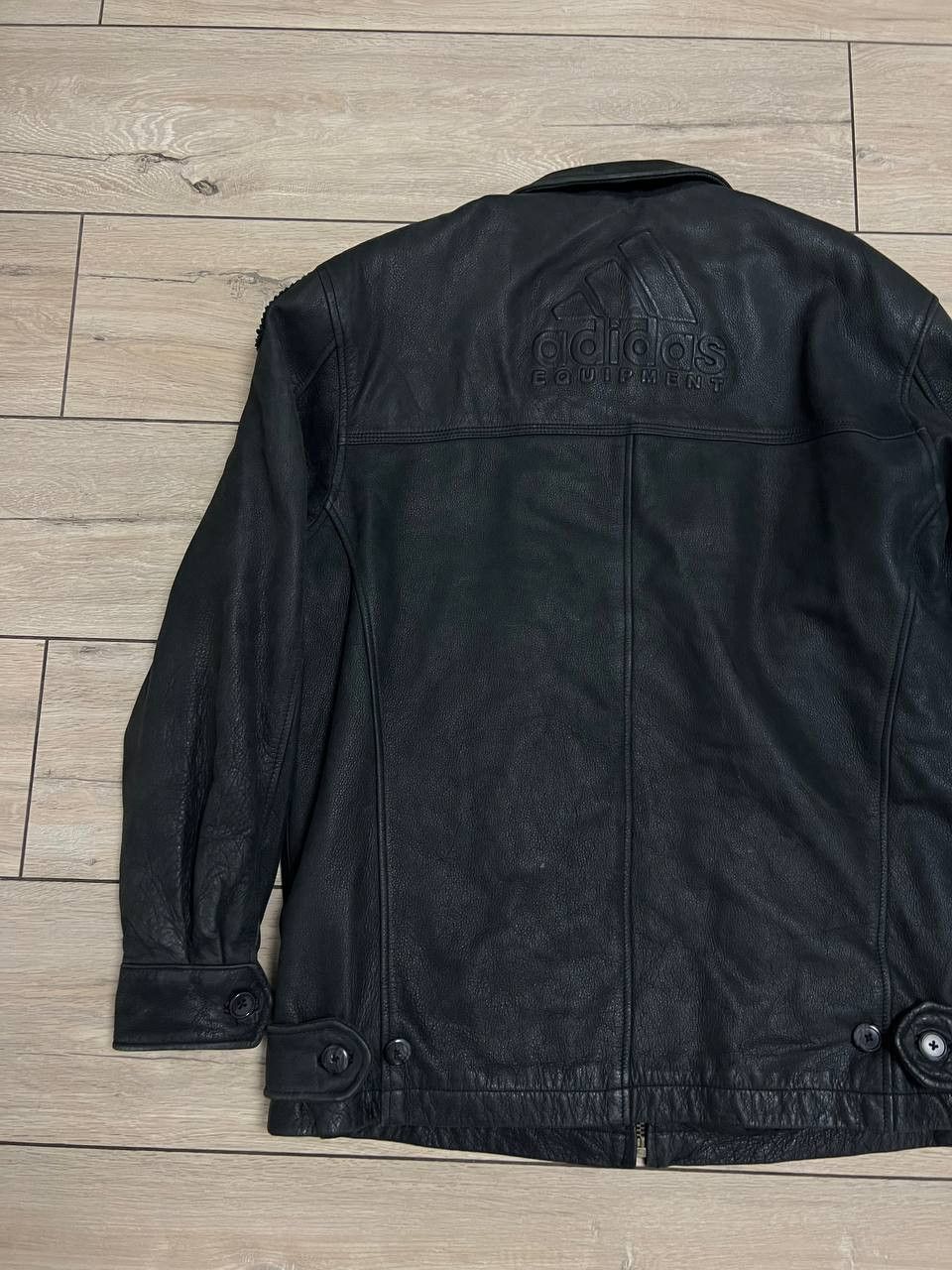 Adidas Vintage 90s Adidas Equipment Spellout Logo Leather Jacket M Size US S / EU 44-46 / 1 - 5 Thumbnail