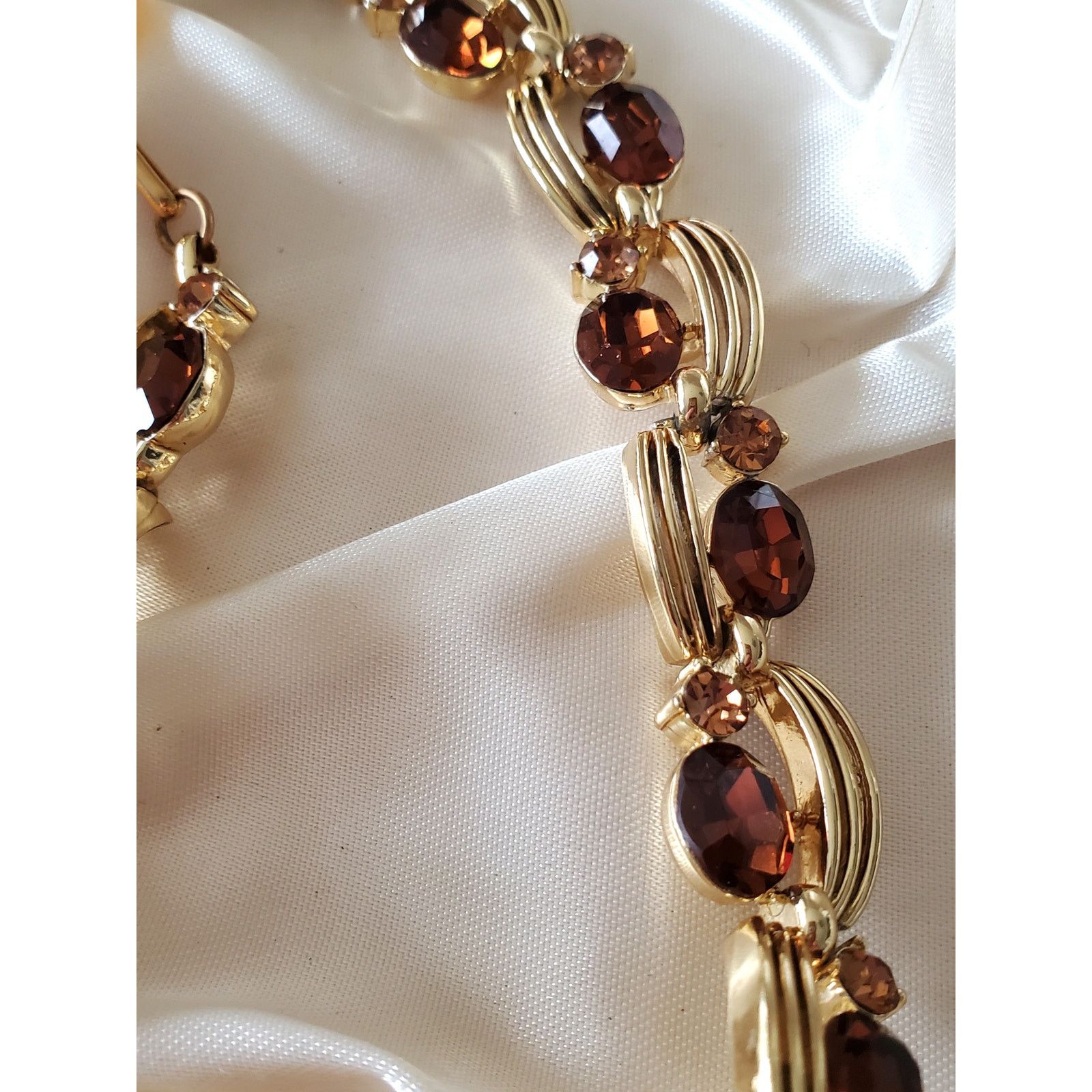 Other Vintage Amber Brown Rhinestone Choker Necklace by Lisner Size ONE SIZE - 2 Thumbnail