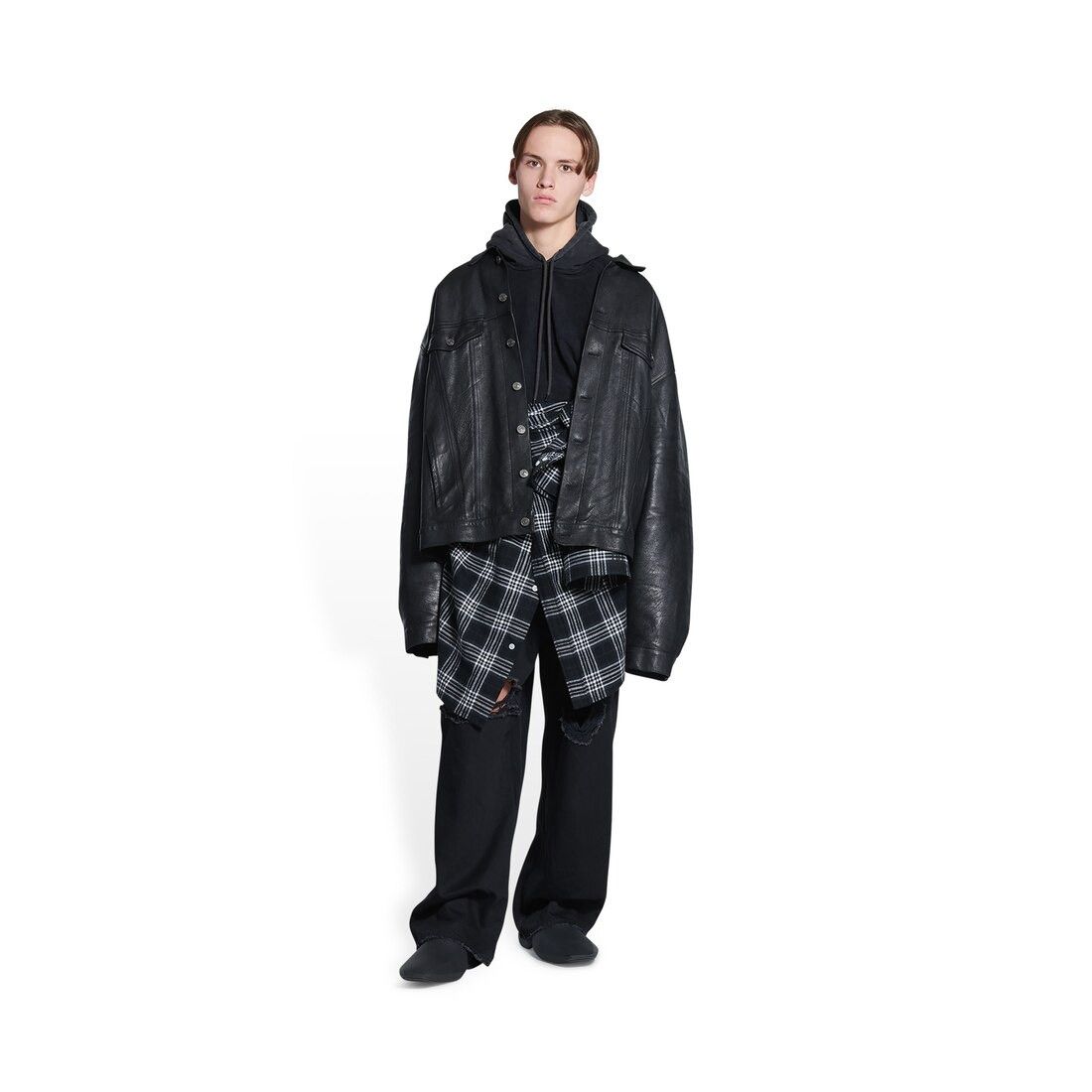 Balenciaga o1srvl11e0425 Denim Style Jacket in Black Size US XS / EU 42 / 0 - 2 Thumbnail