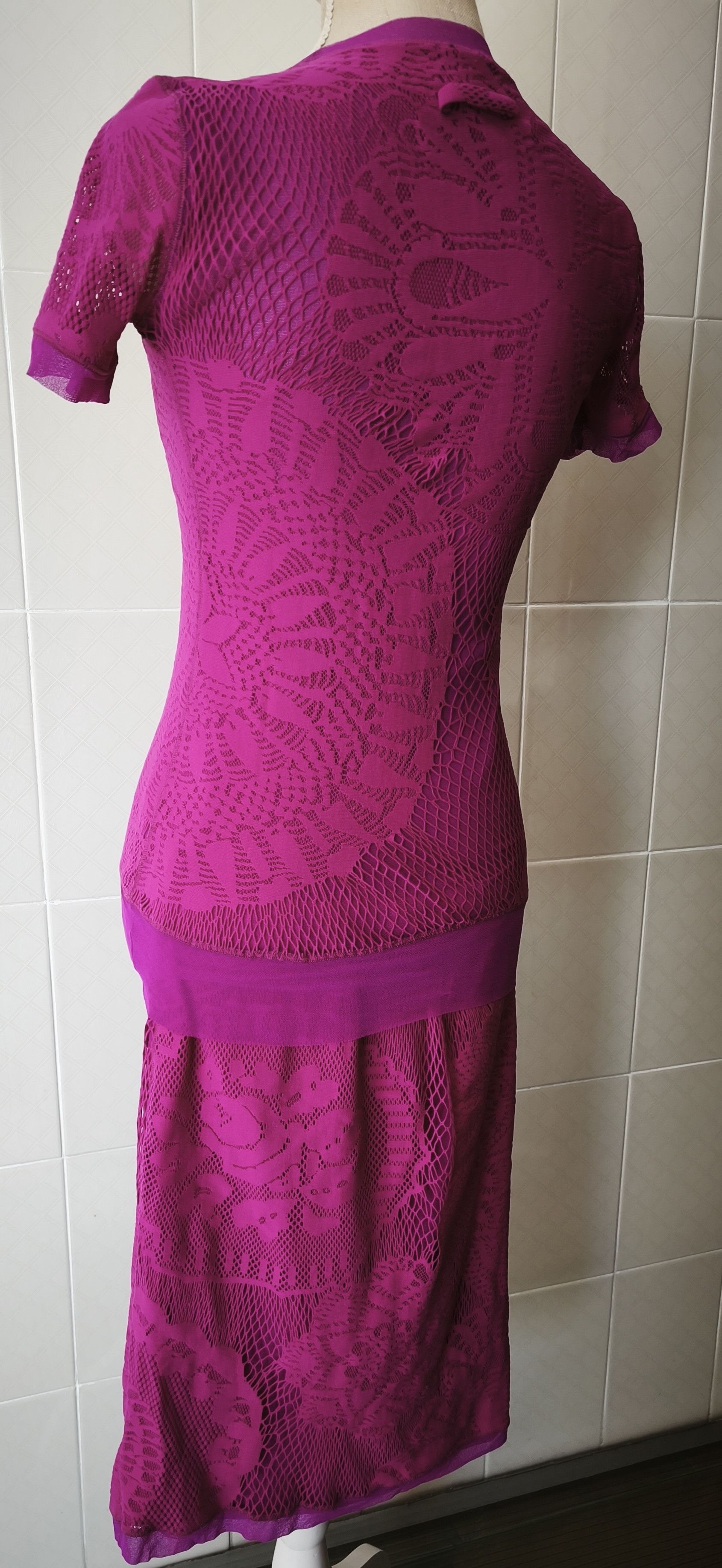 Jean Paul Gaultier SS 2008 - Lace and mesh - top and skirt Size M / US 6-8 / IT 42-44 - 12 Thumbnail