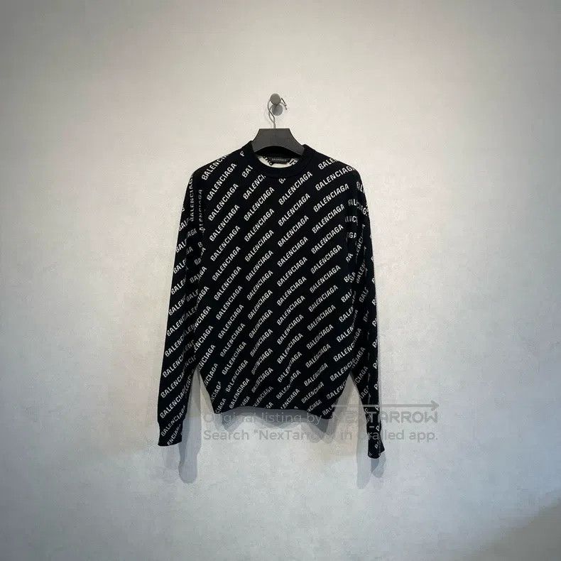 Balenciaga Balenciaga Logo Printed Knit Sweater Size US XS / EU 42 / 0 - 1 Thumbnail