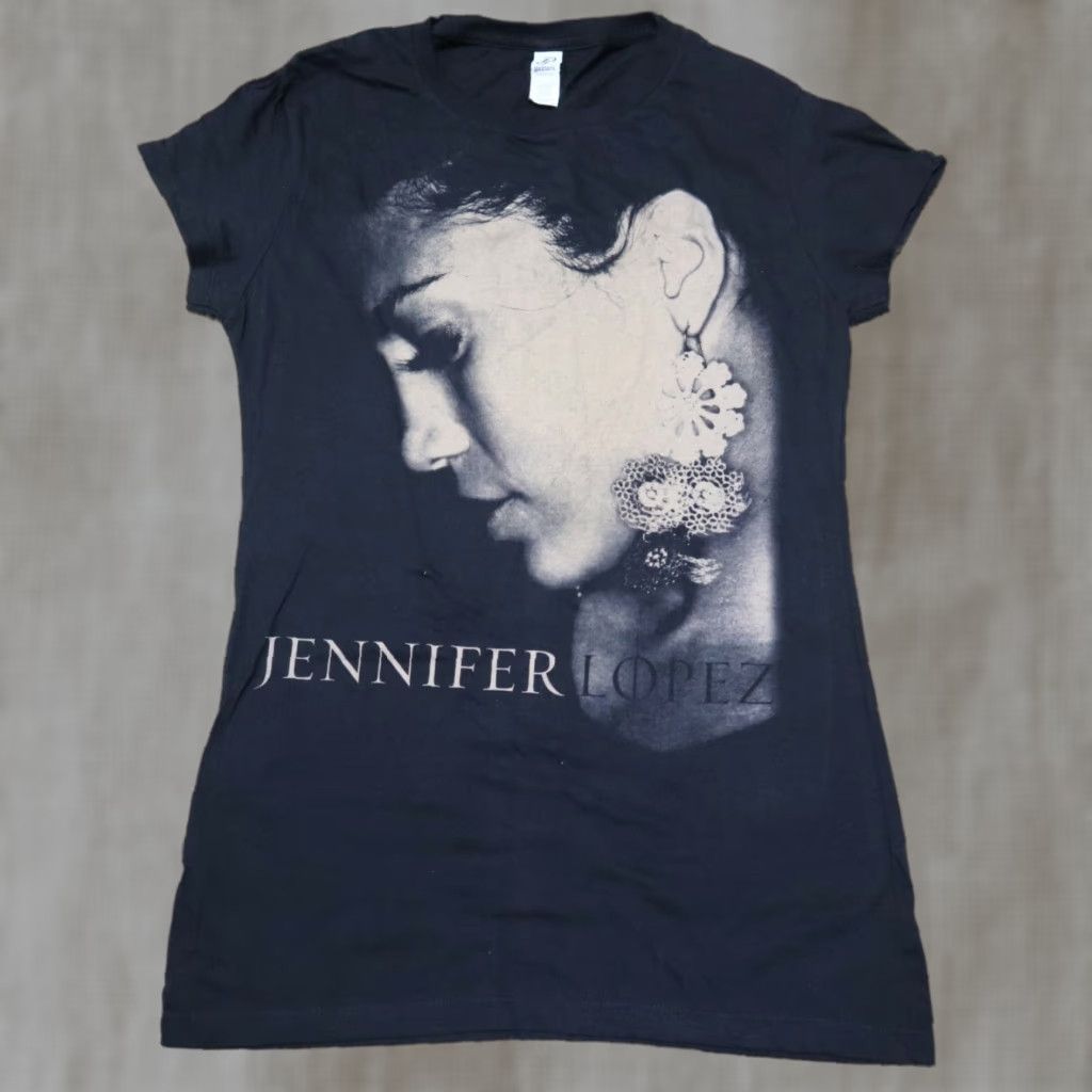 Vintage Jennifer Lopez Shirt Women's S Black Tee Short Sleeve Crew Neck Graphic Print 2010s Vintage No Size S / US 4 / IT 40 - 1 Thumbnail