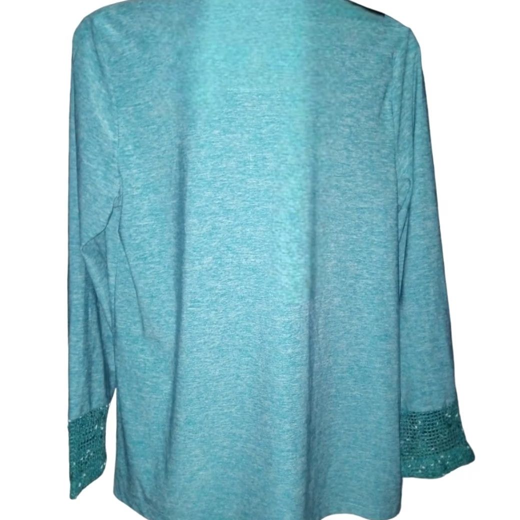 Vintage Ladies Blue Long Sleeve Shirt Blouse S Small Women Shirt Blouse Blue V-Neck? Size S / US 4 / IT 40 - 3 Thumbnail
