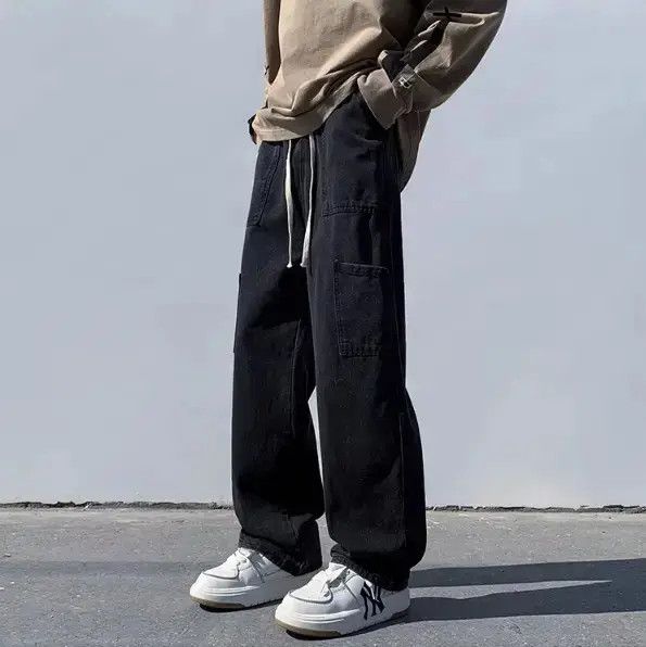 Japanese Brand Loose straight drape wide leg jeans Size US 32 / EU 48 - 2 Thumbnail