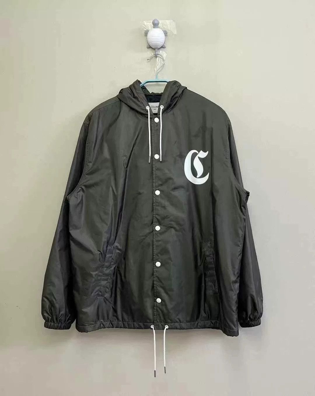 Celine Celine Green Zip Jacket with Back Lettering Size US M / EU 48-50 / 2 - 1 Thumbnail