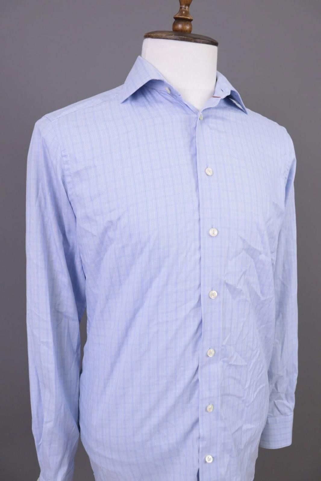 Eton Eton Blue Check Contemporary Fit Shirt Size 39 / 15 Size US M / EU 48-50 / 2 - 3 Thumbnail
