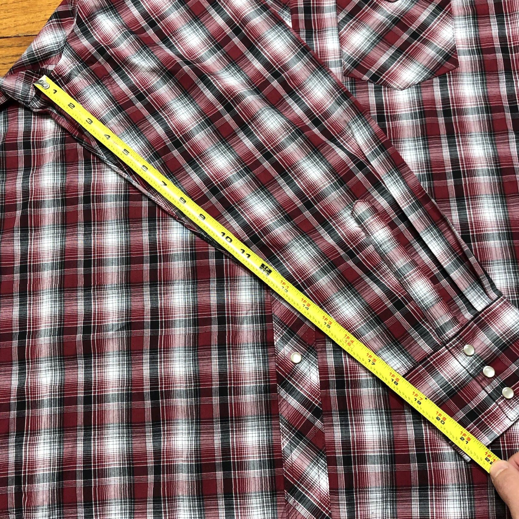 Wrangler Wrangler Pearl Snap Plaid Shirt Mens XL Red Long Sleeve Western Cowboy Size US XL / EU 56 / 4 - 6 Thumbnail